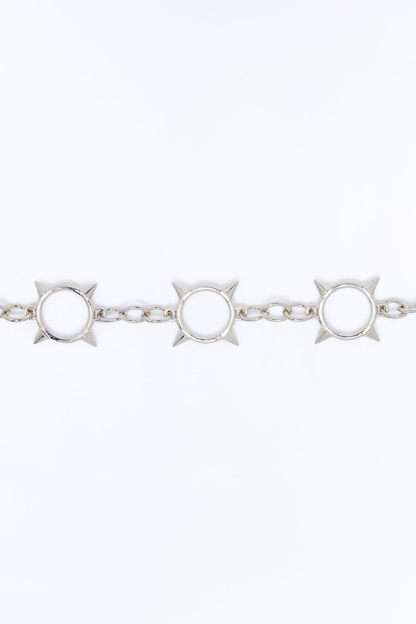 Spiky Solar Stars Chain Belt - Silver Fashion Nova