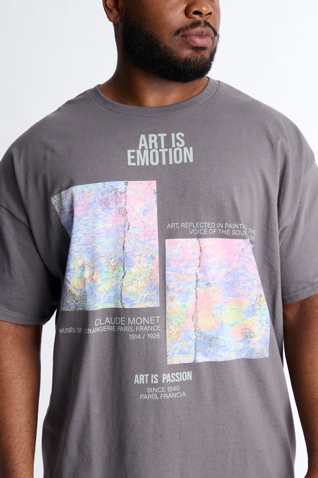 Monet Art Of Emotion Short Sleeve Tee - Charcoal Fashion Nova