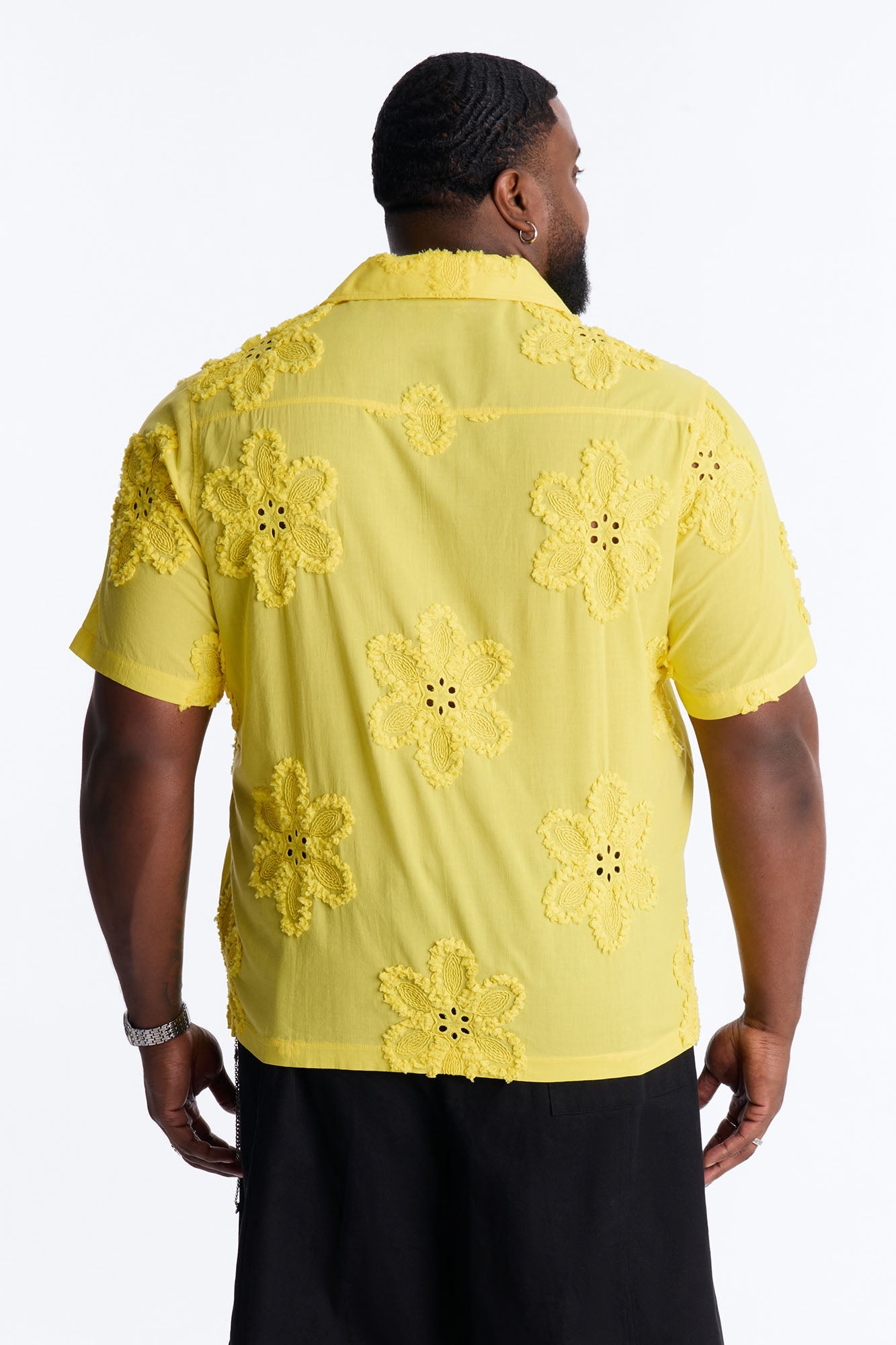 Dusty Bloom Cuban Collar Shirt - Mustard Fashion Nova