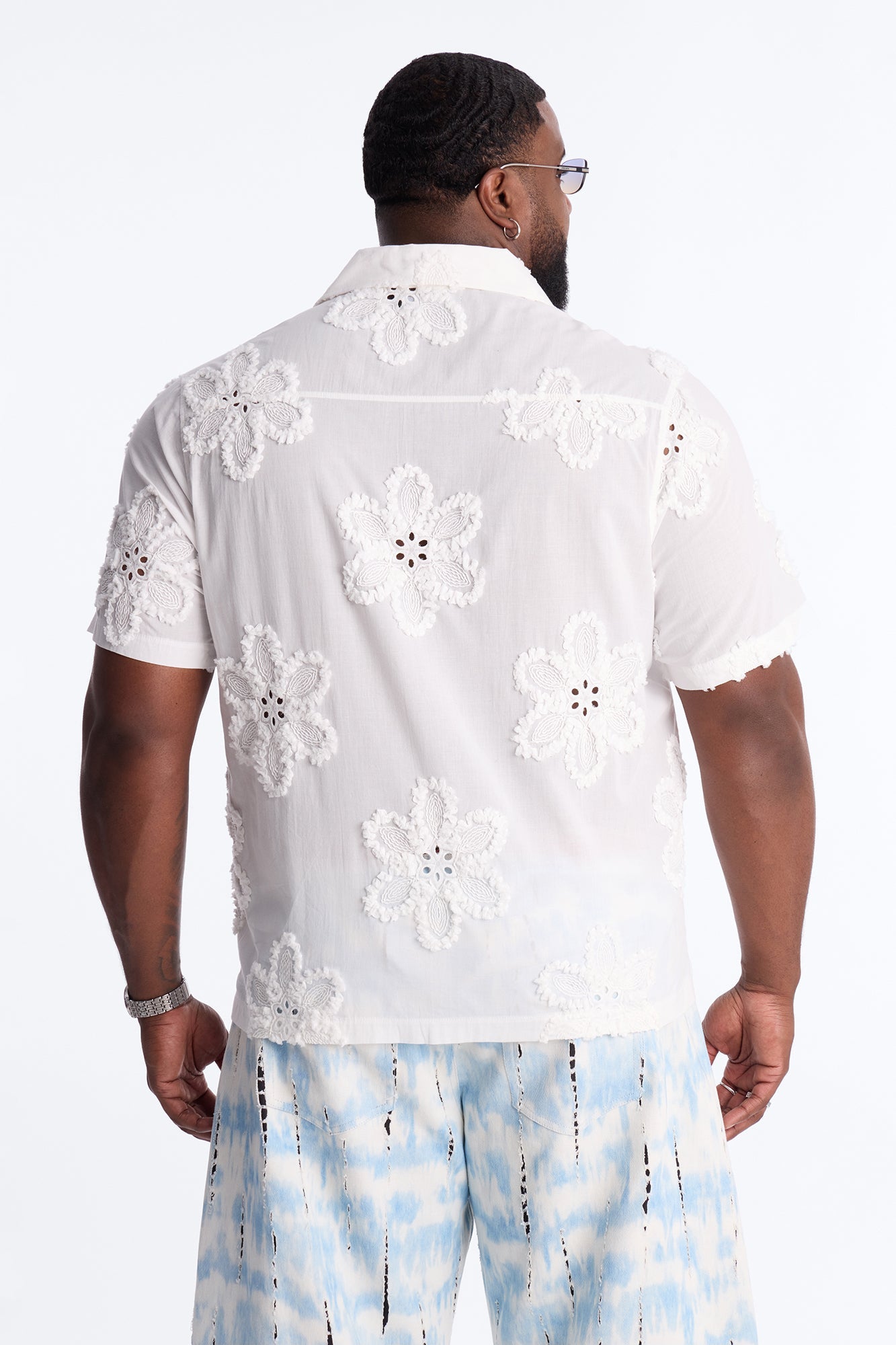 Dusty Bloom Cuban Collar Shirt - White Fashion Nova