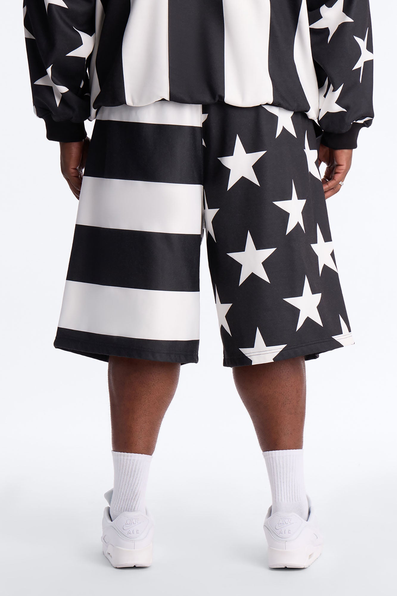 Stars And Stripes Baggy Short - Black/White Fashion Nova