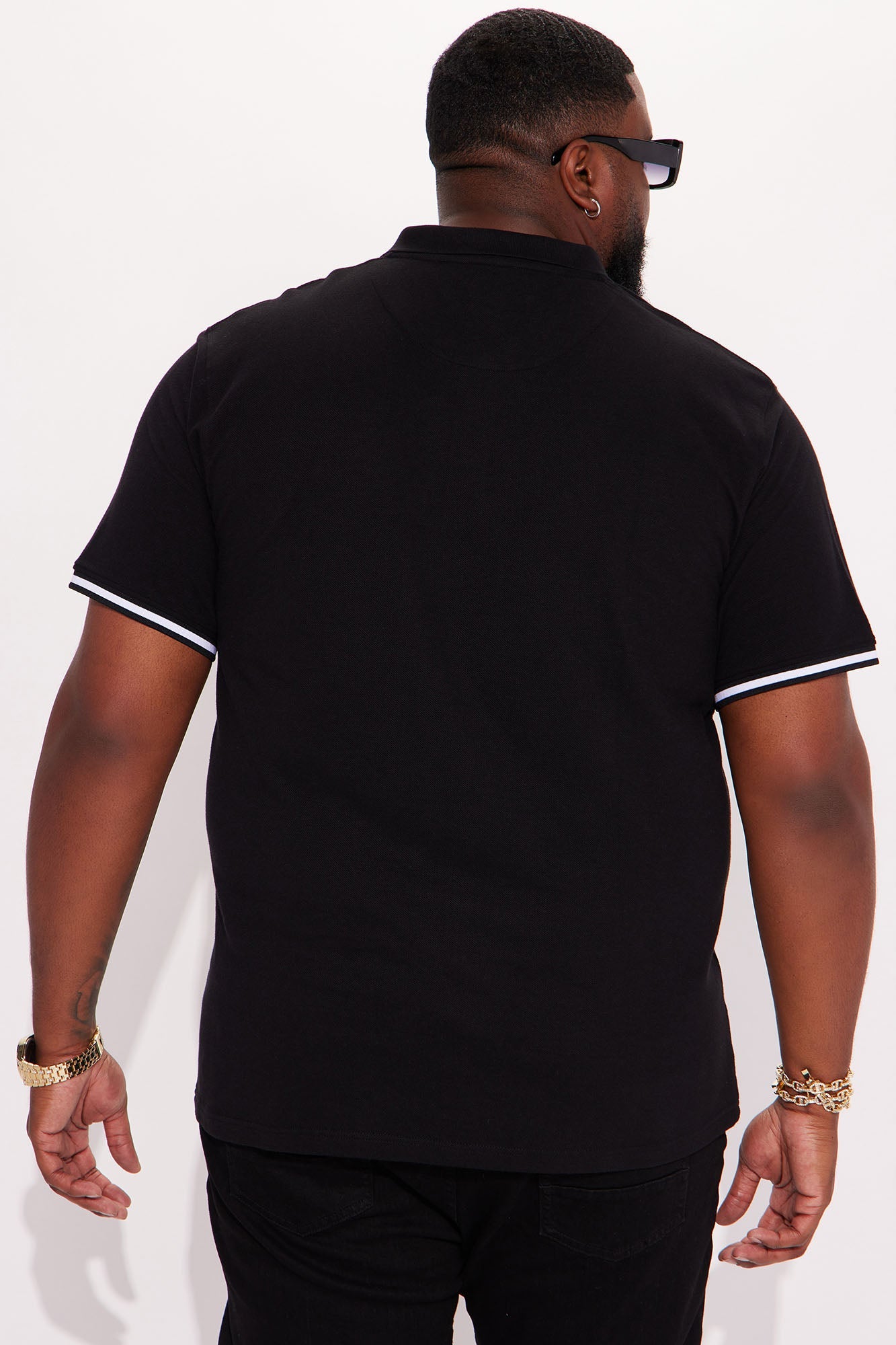 Strikeout Short Sleeve Polo - Black Fashion Nova