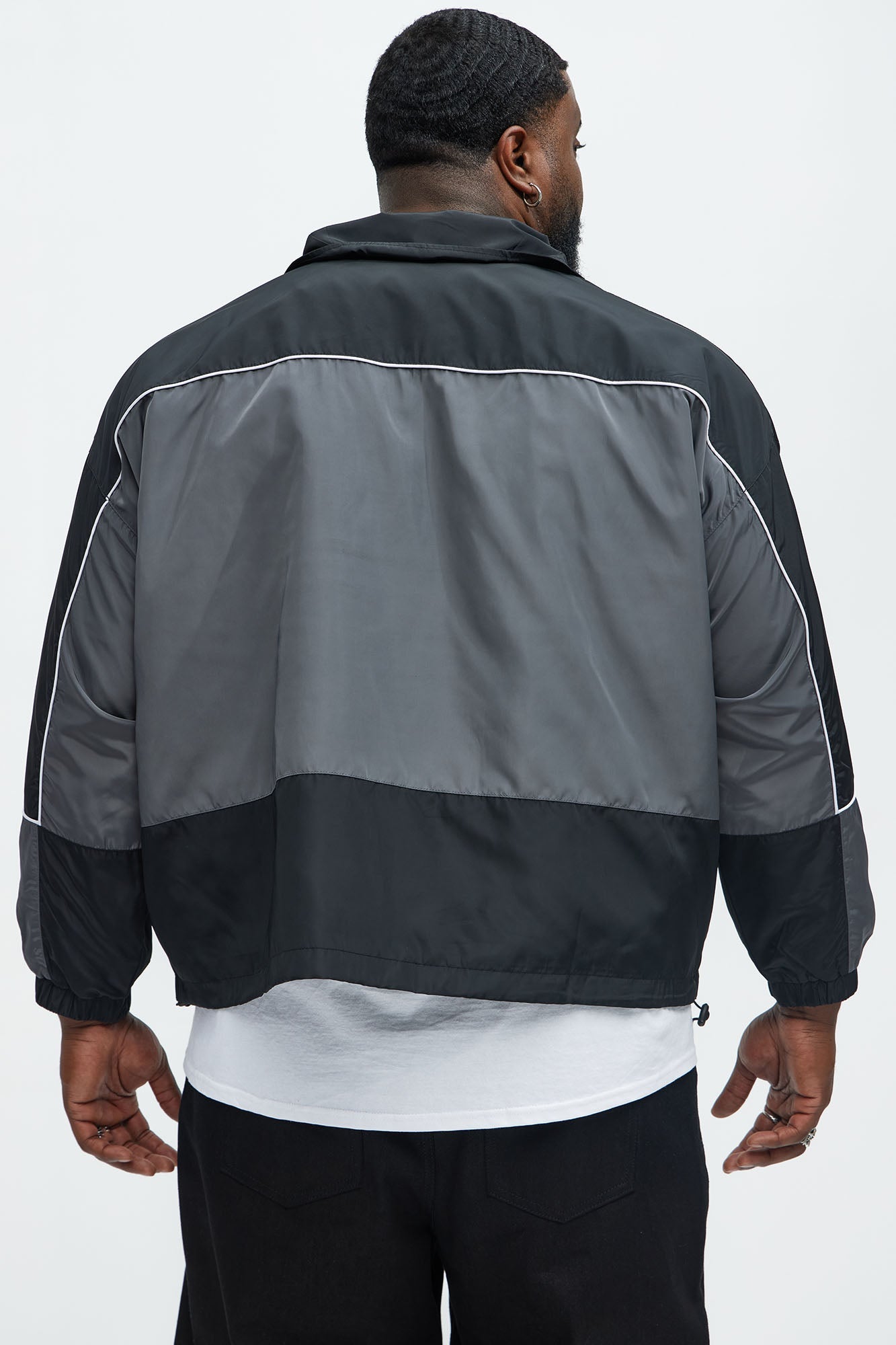 Racer Quarter Zip Coaches Jacket - Black/combo Fashion Nova