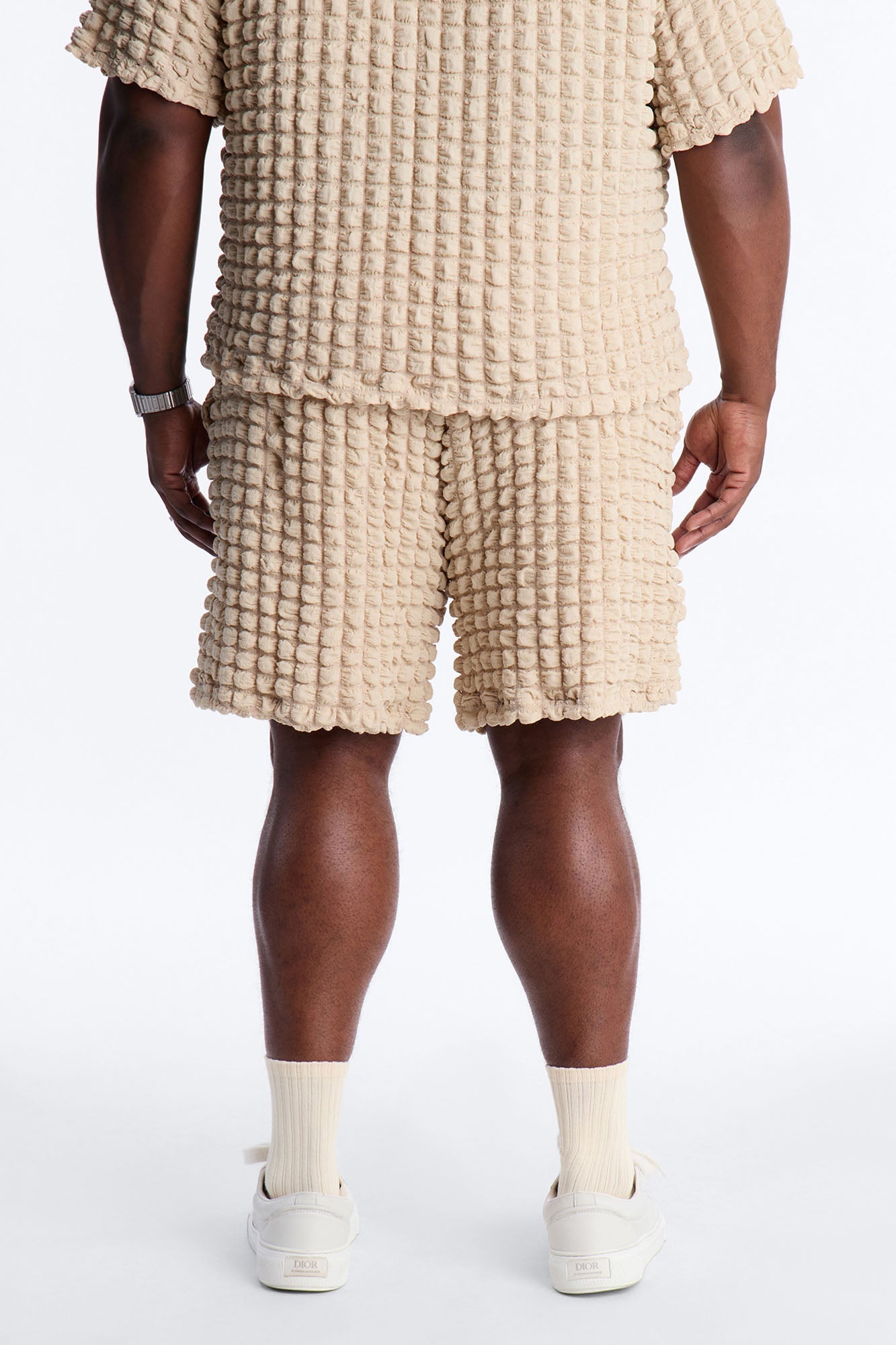 Relaxed Effervesce Textured Short - Tan Fashion Nova