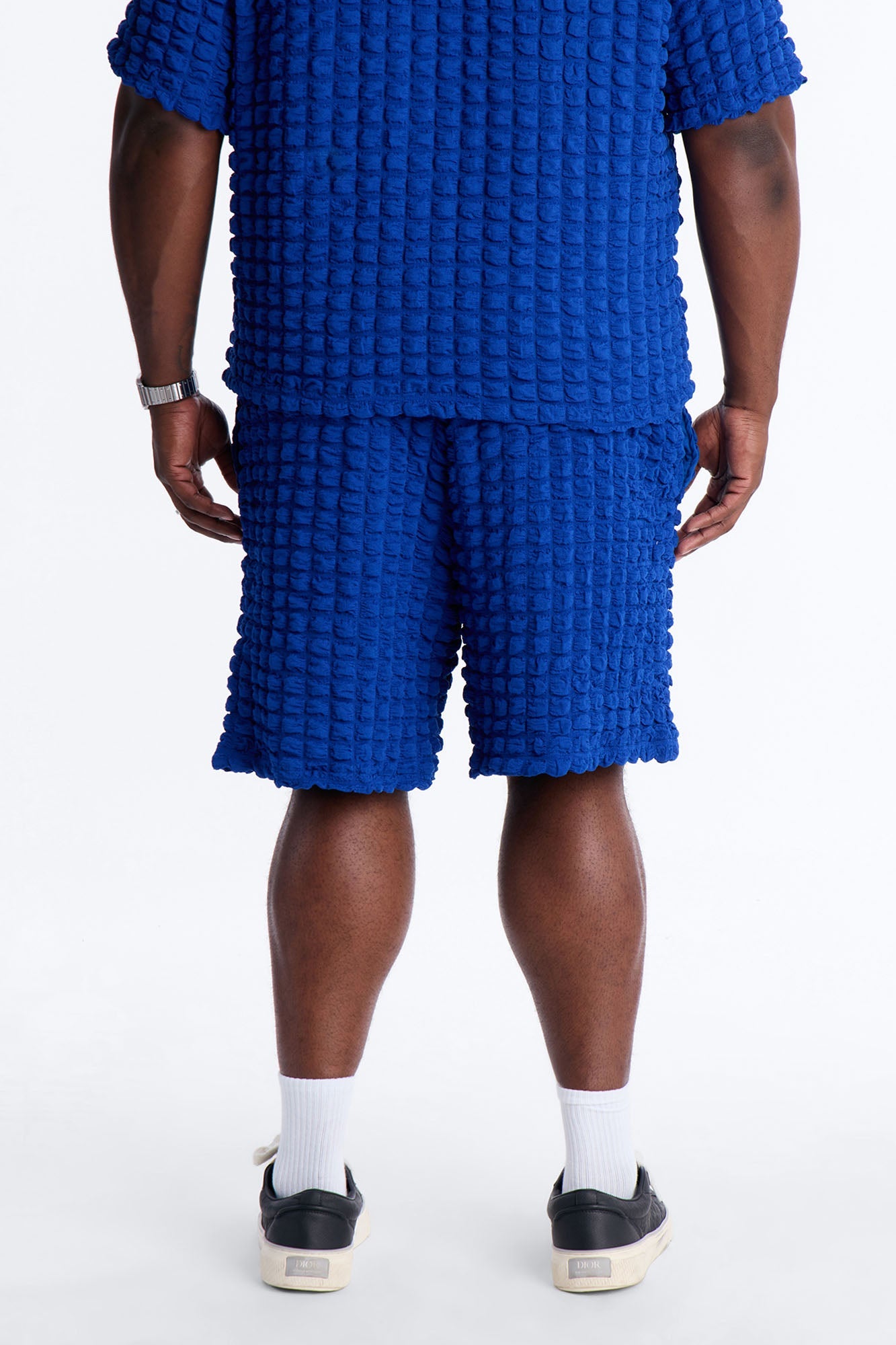 Relaxed Effervesce Textured Short - Blue Fashion Nova