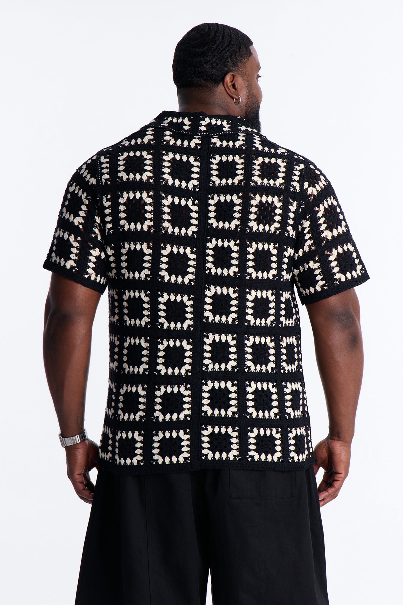Coastal Crochet Button Up Shirt - Black Fashion Nova