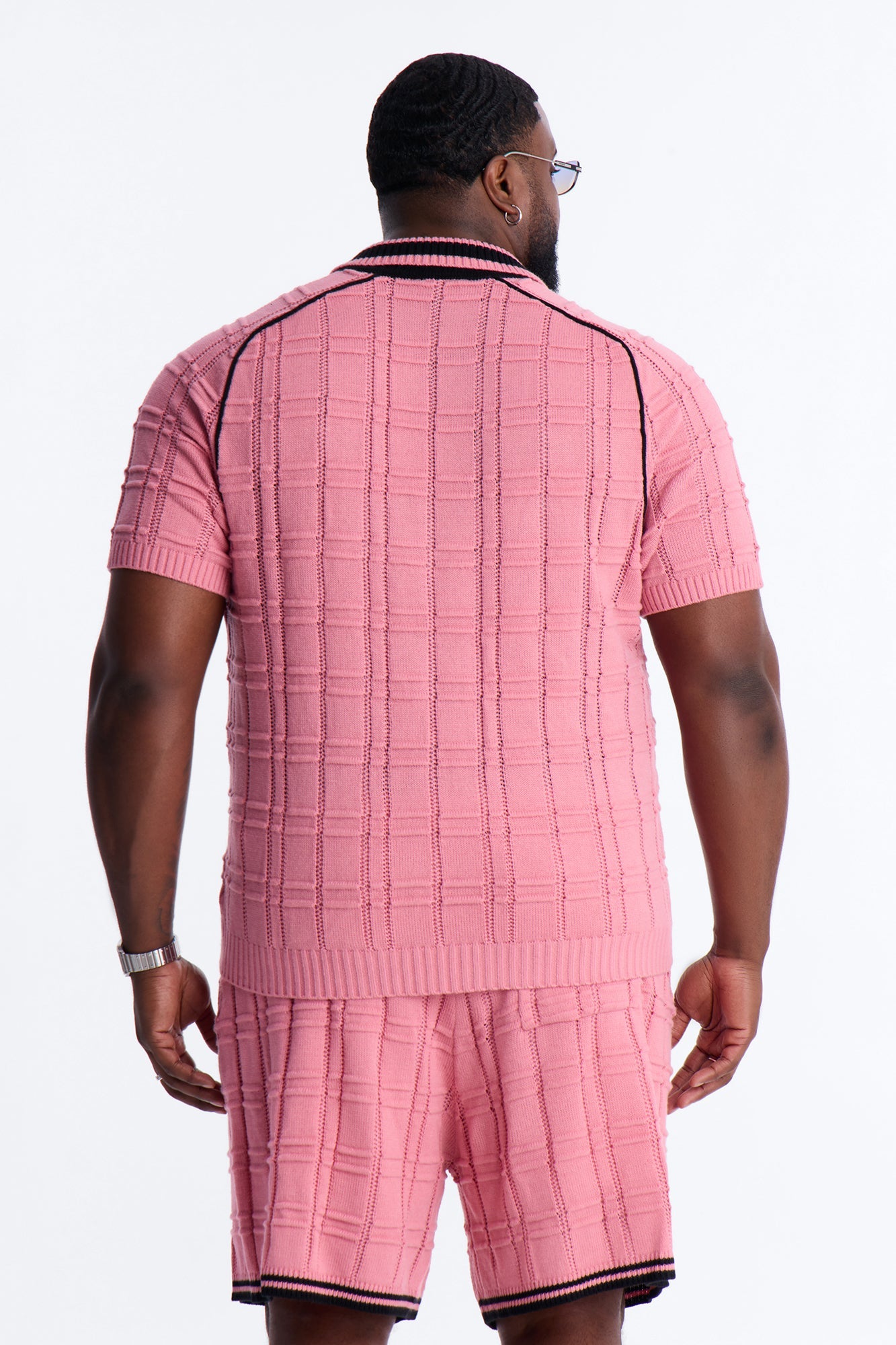 Relaxed Riviera Johnny Collar Knit Polo - Pink Fashion Nova