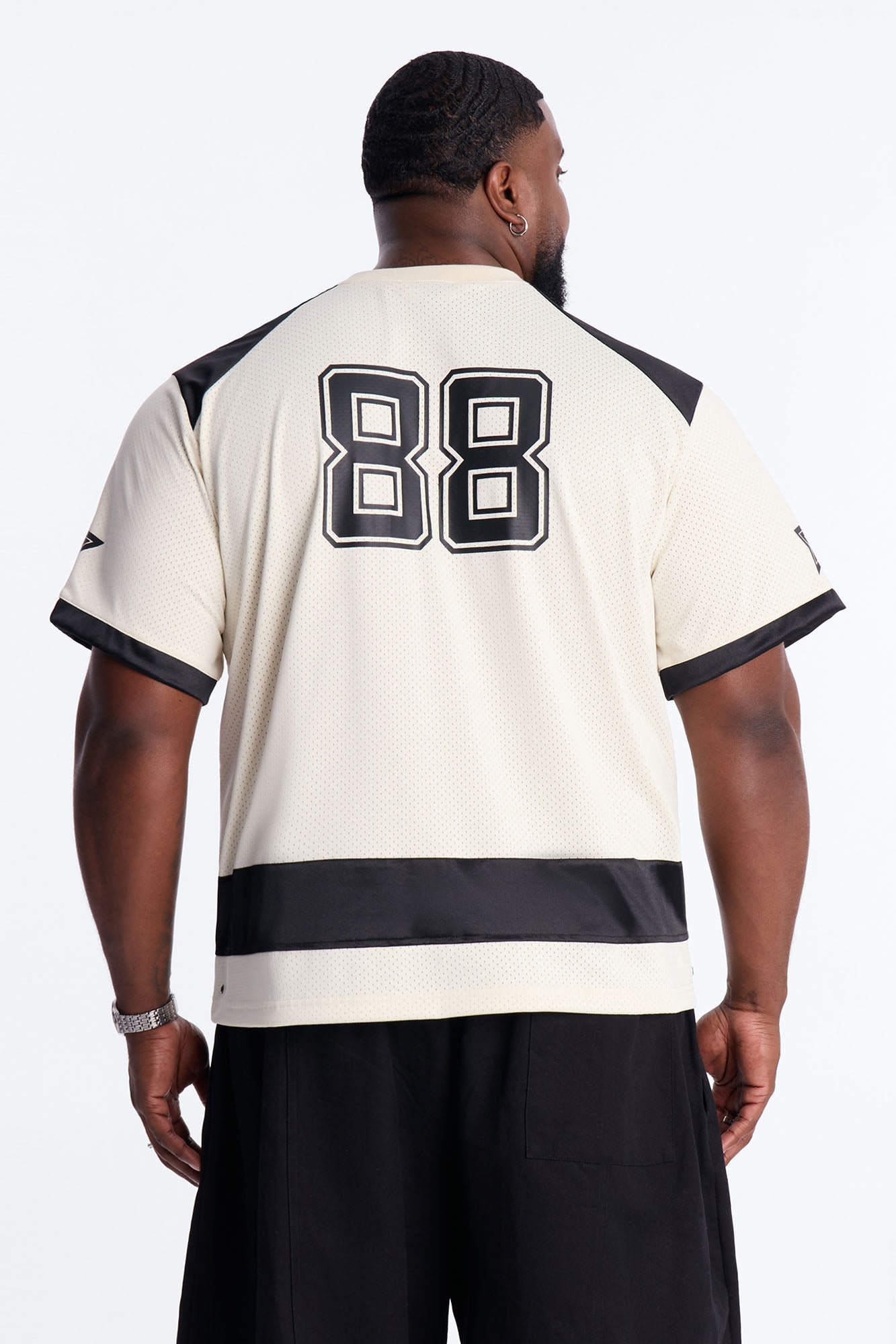 Relaxed Good Times Retro Varsity Jersey - Cream Fashion Nova