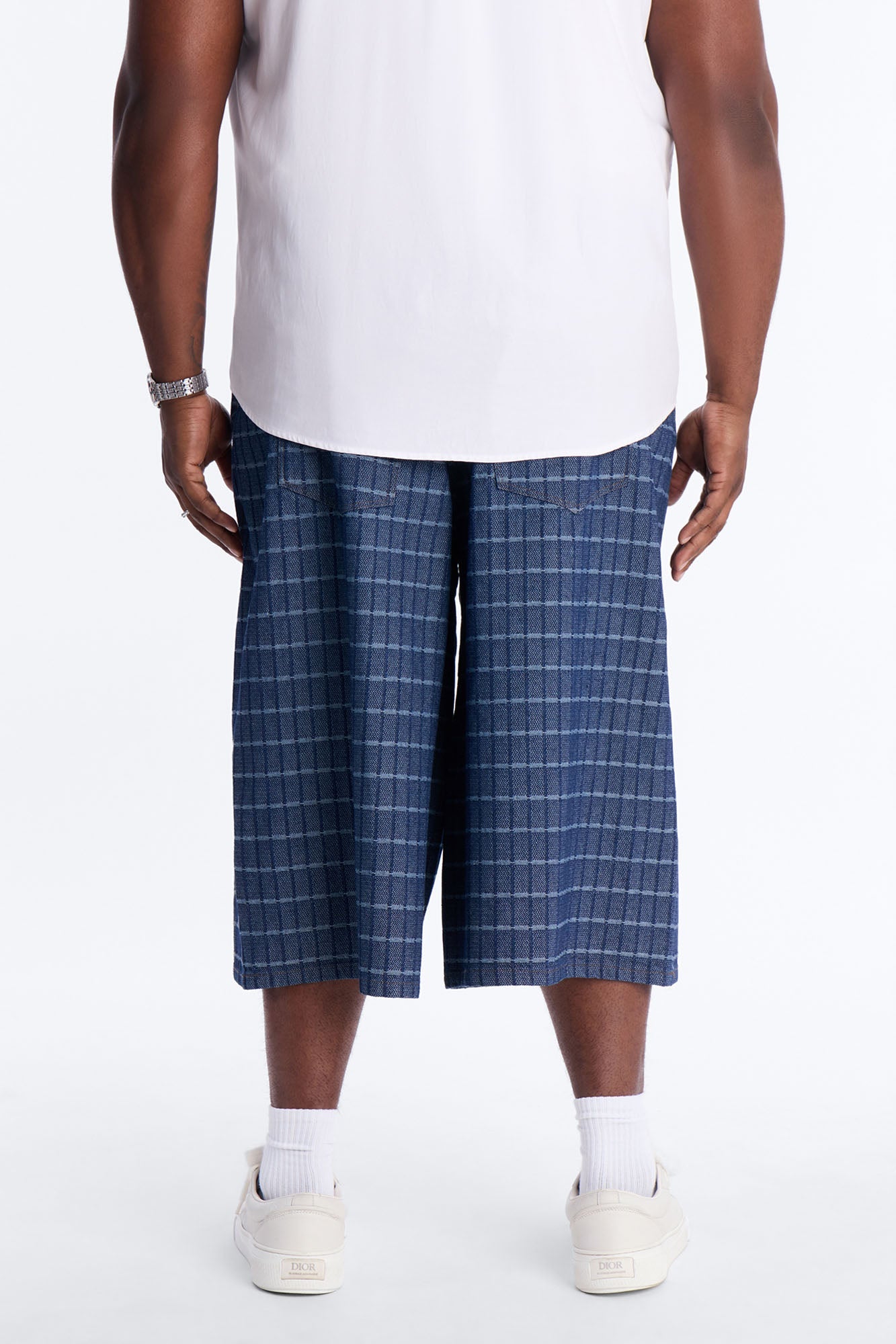 Super Baggy Gridlock Denim Short - Dark Wash Fashion Nova