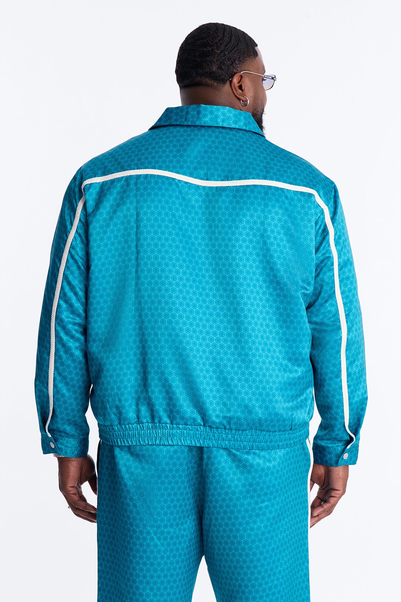 St. Tropez Motif Rope Applique Bomber Jacket - Blue Fashion Nova
