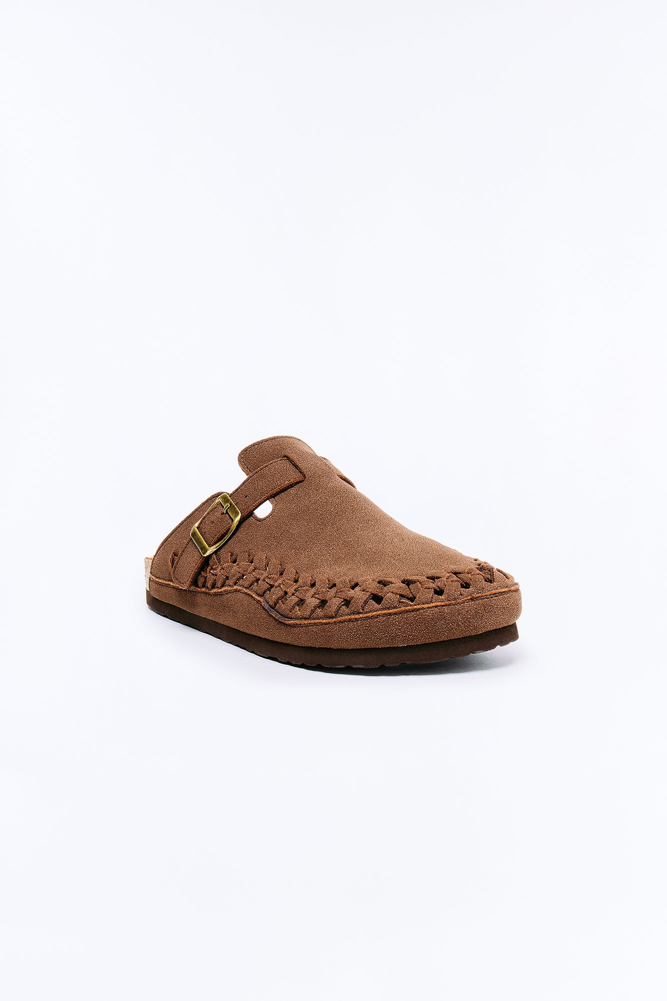 Woven Faux Suede Slip On Mule - Dark Brown Fashion Nova