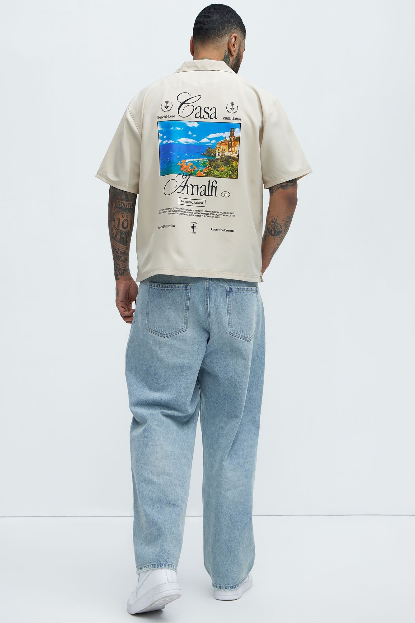 Casa Box Graphic Button Up Shirt - Off White Fashion Nova