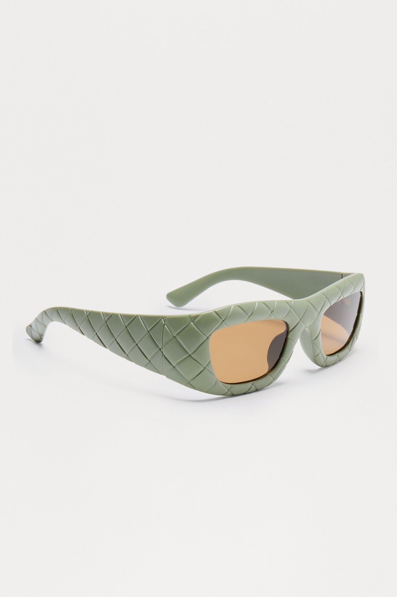 Quilted Pattern Sunglasses - Olive Fashion Nova