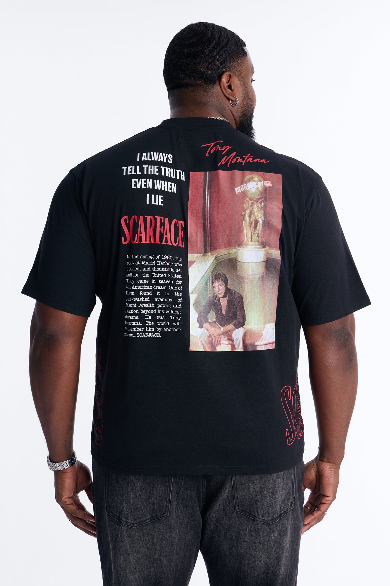 Scarface Always Tell The Truth Short Sleeve Tee - Black Fashion Nova