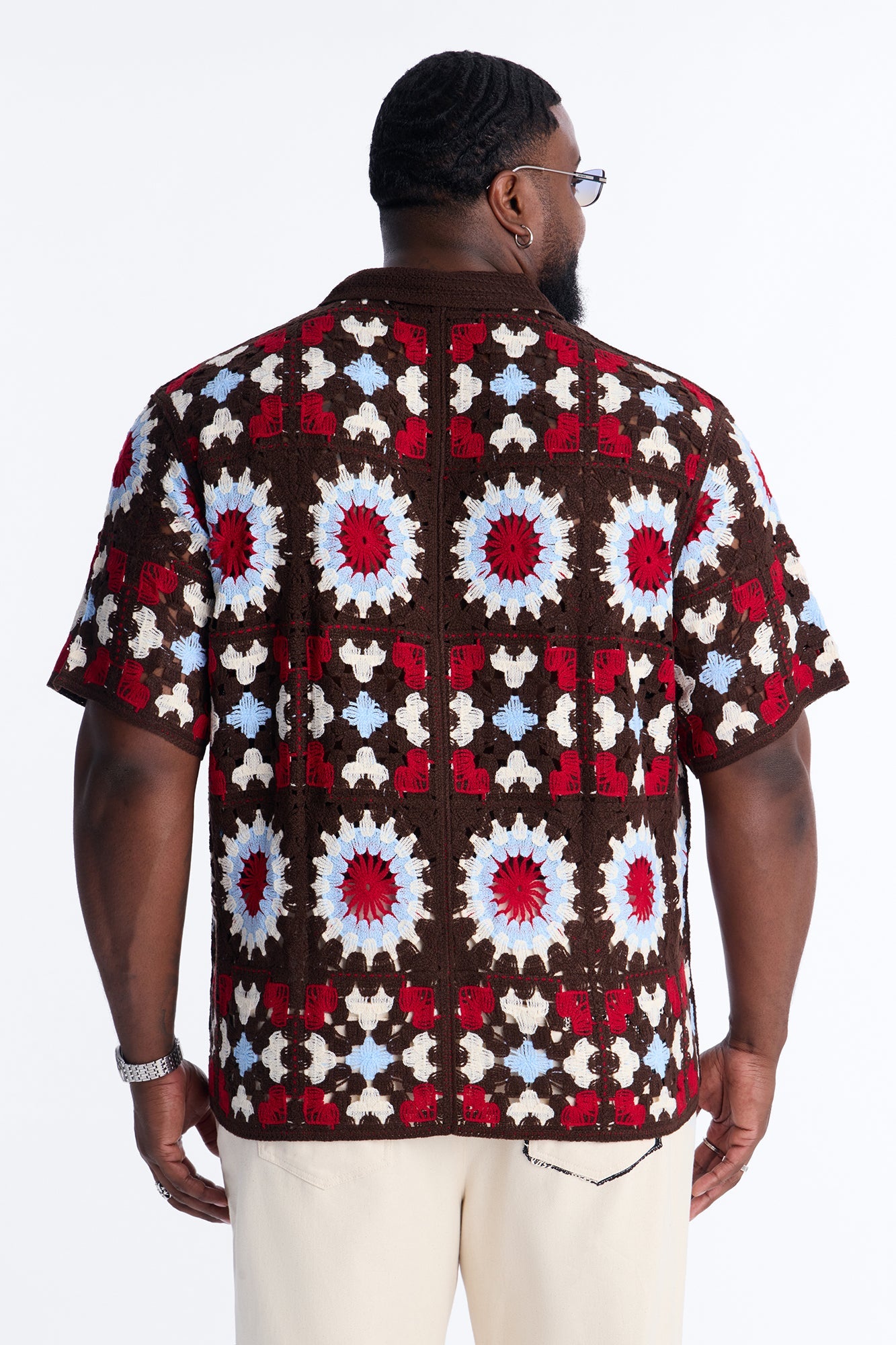 Desert Hues Crochet Button Up Shirt - Brown Fashion Nova