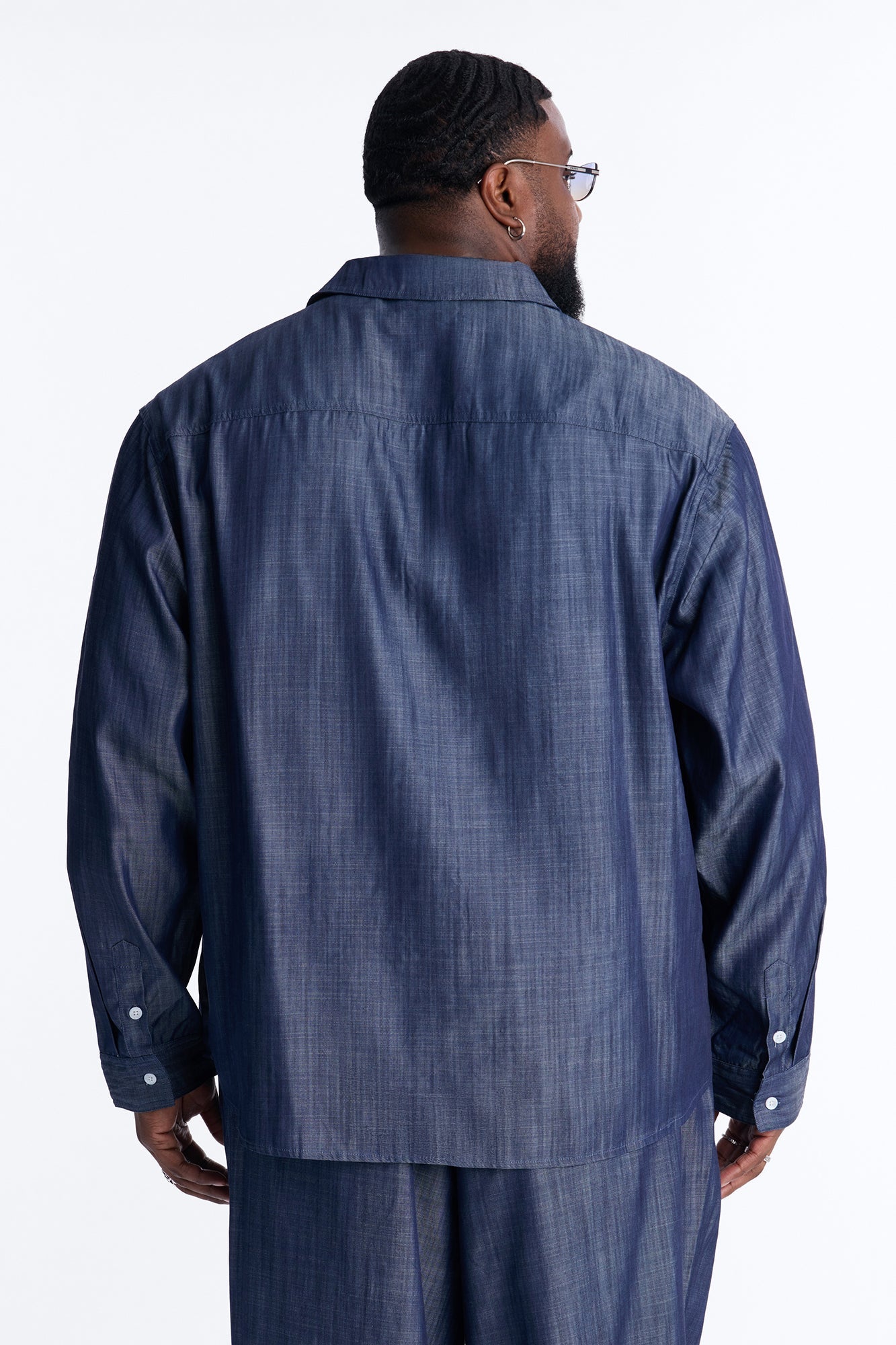 Mercer Gates Relaxed Button Up Shirt - Indigo Fashion Nova