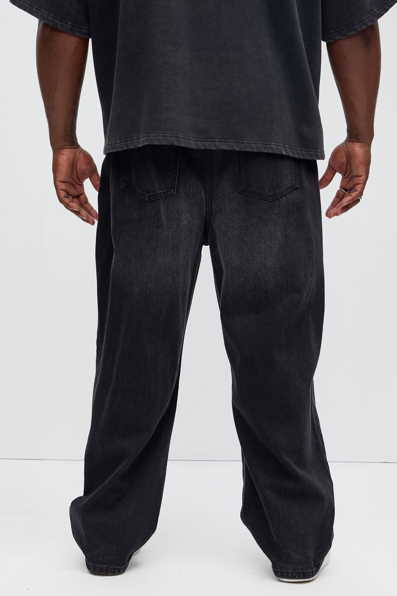 Alvarez Distressed Baggy Jeans - Black Wash Fashion Nova