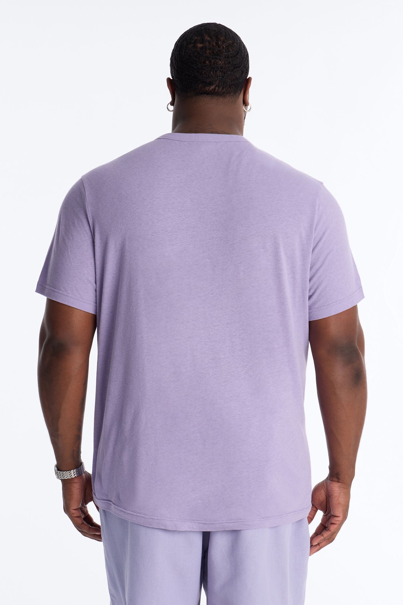 Bahamas Linen Crew Tee - Lavender Fashion Nova