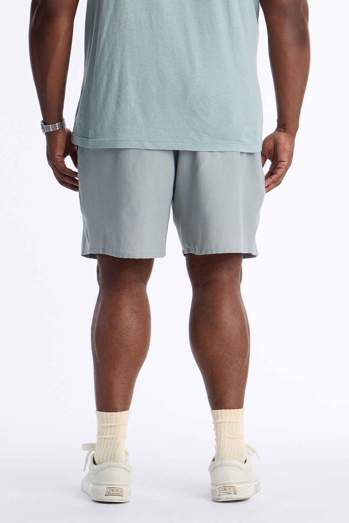 Bahamas Linen Slim Short - Slate Blue Fashion Nova