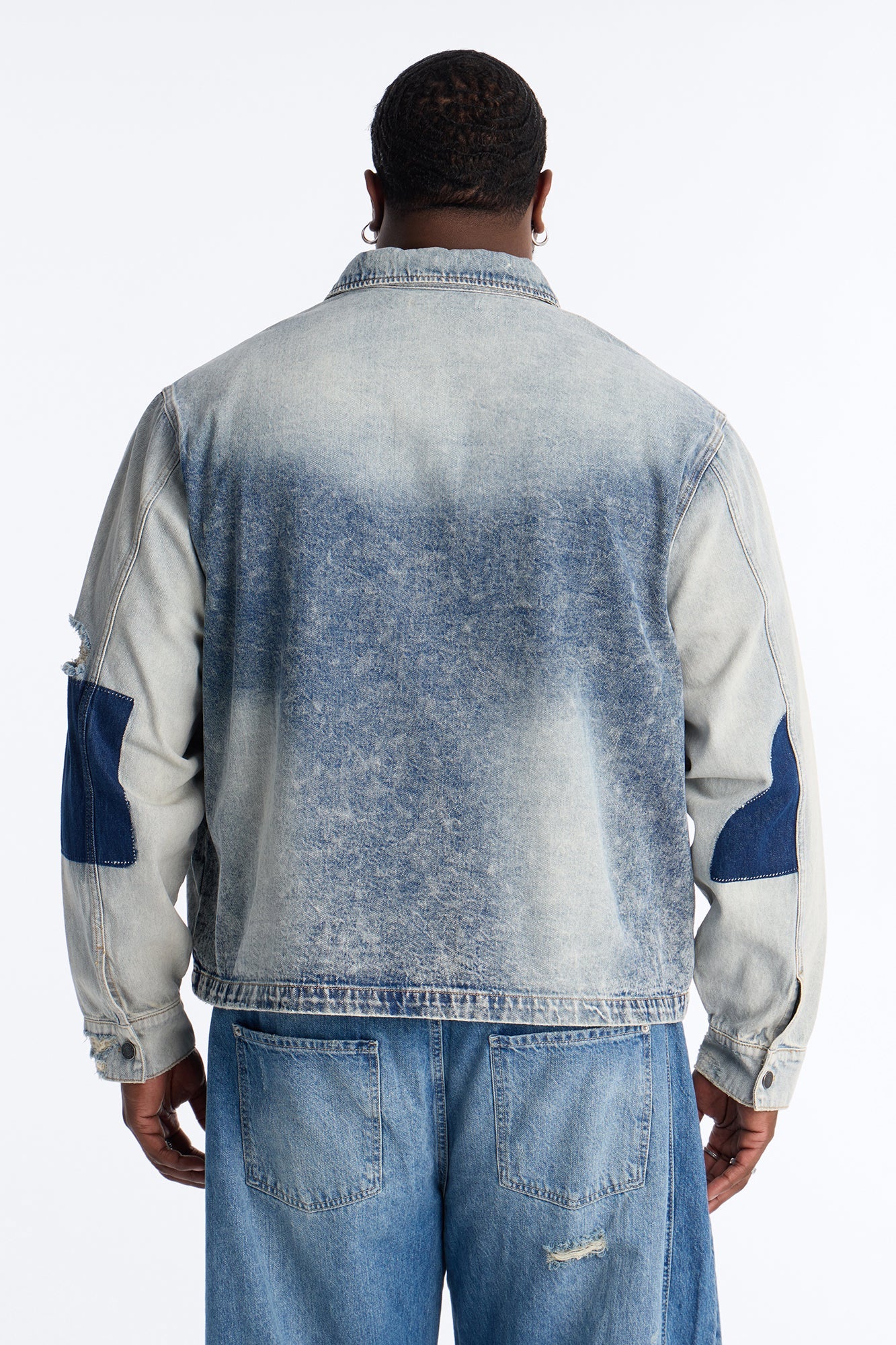 Cropped Hyperion Button Up Shirt - Bleach Blue Wash Fashion Nova
