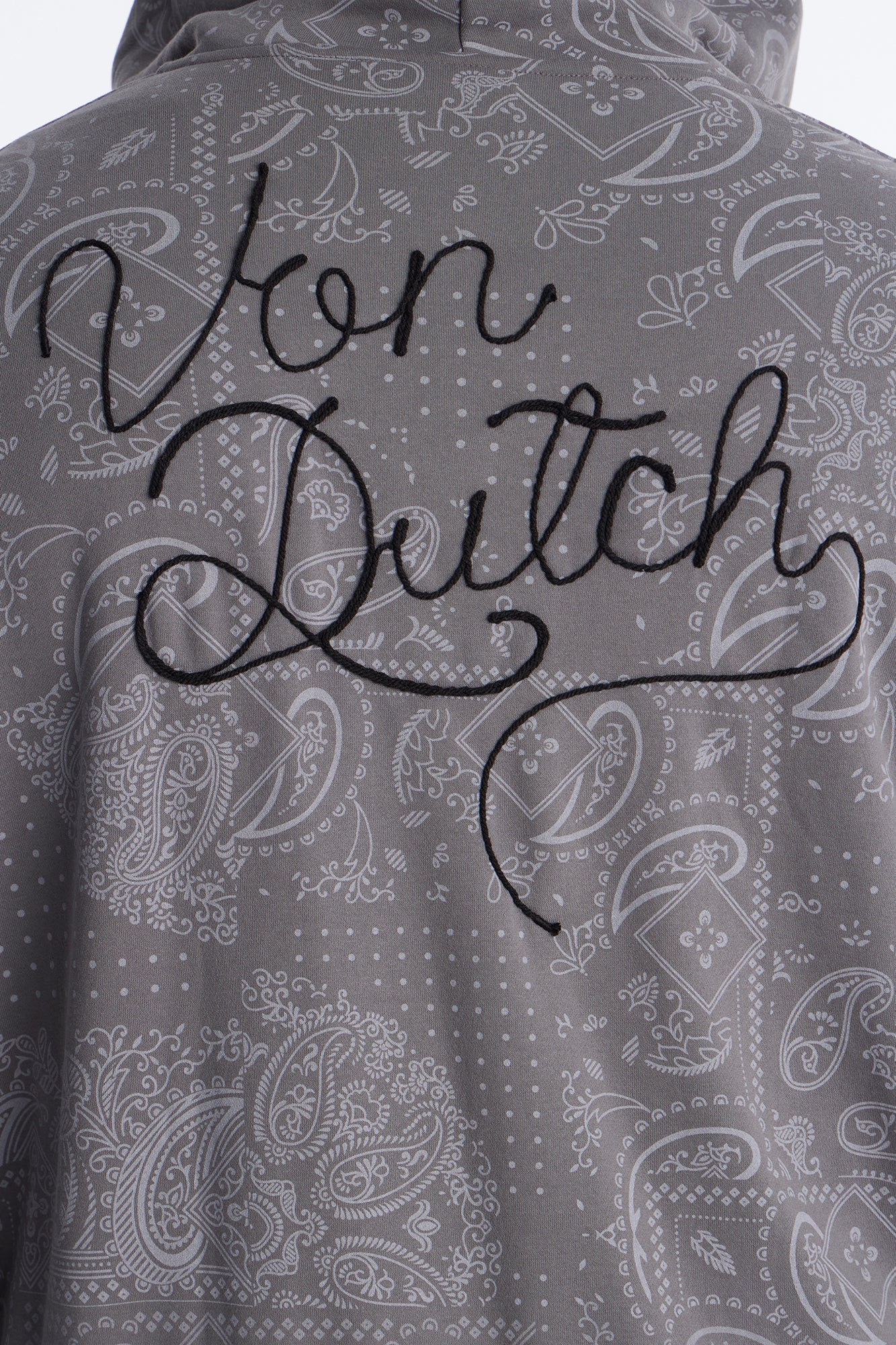 Von Dutch Chain Stitched Zip Up Hoodie - Charcoal Fashion Nova