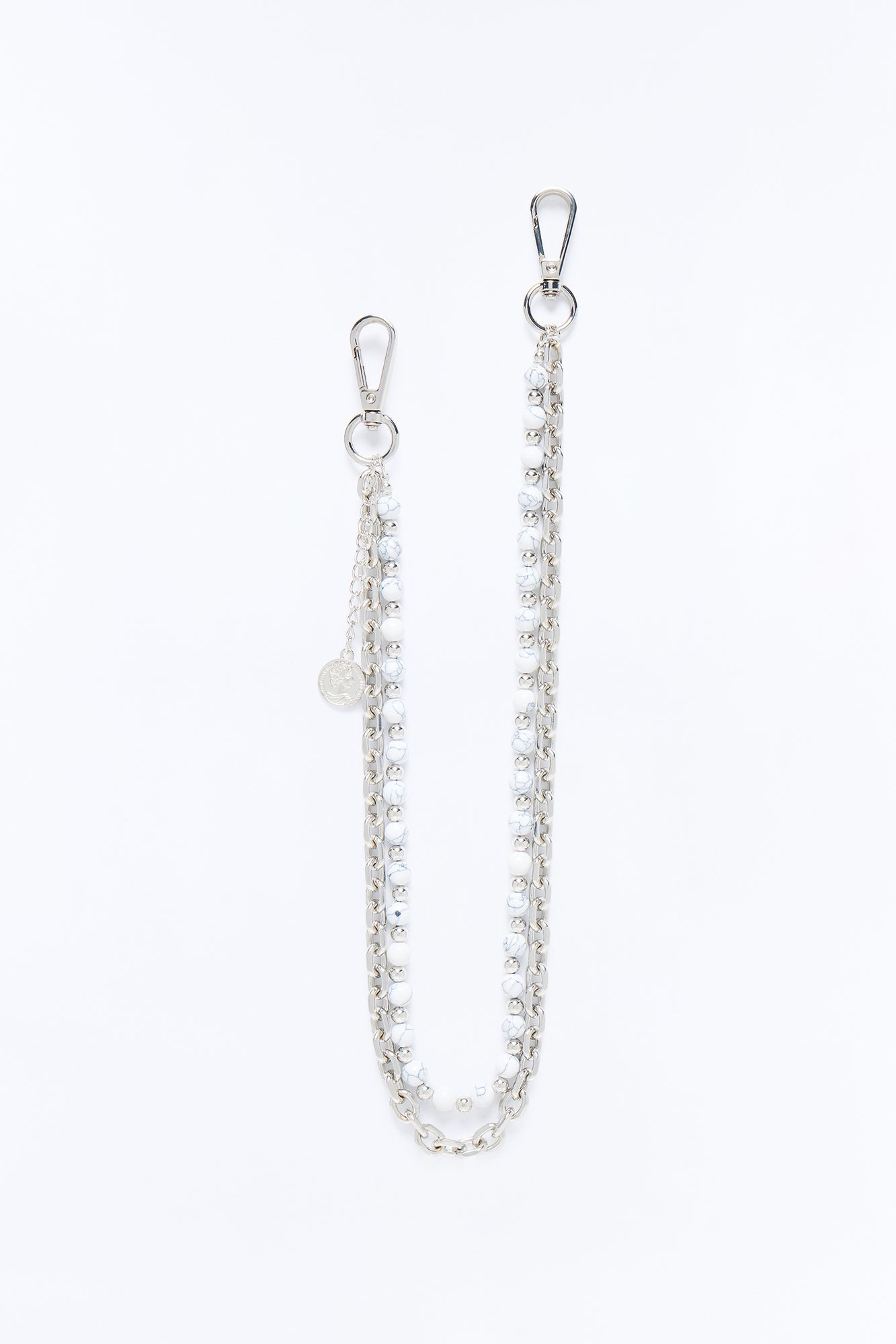 Monarch Relic Layered Pant Chain - Silver Fashion Nova