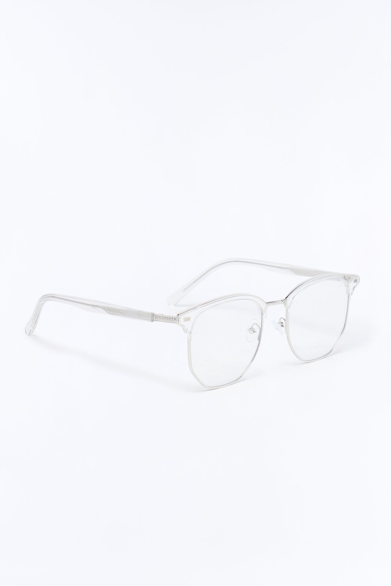 Slow Morning Hours Sunglasses - Clear/Silver Fashion Nova