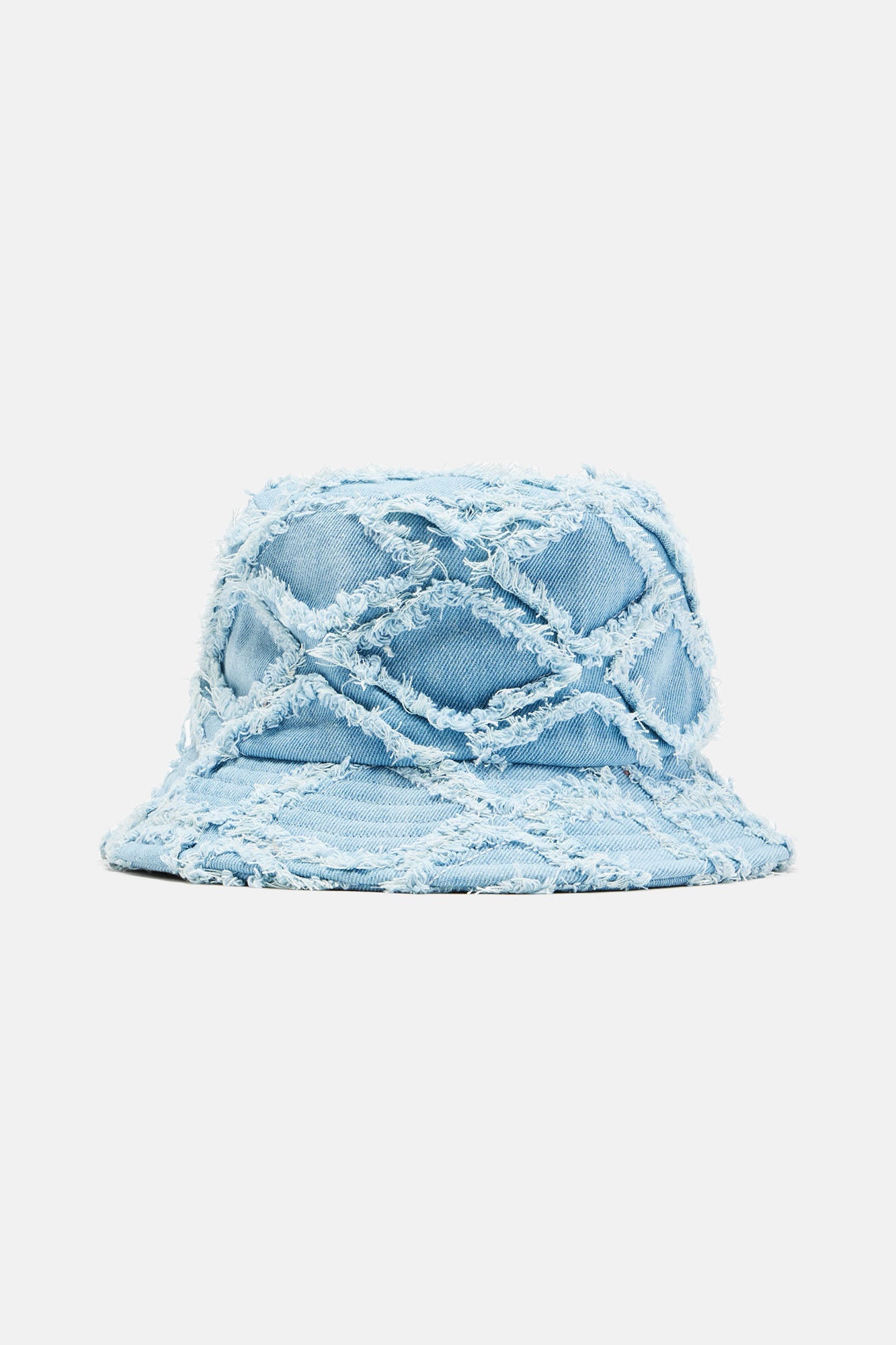 Frayed Denim Bucket Hat - Blue Fashion Nova