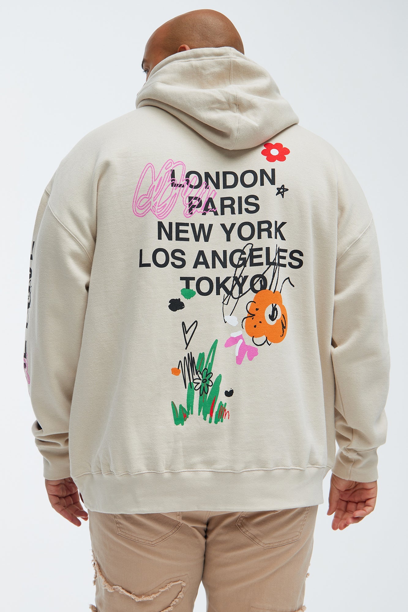 More Love Worldwide Hoodie - Sand Fashion Nova