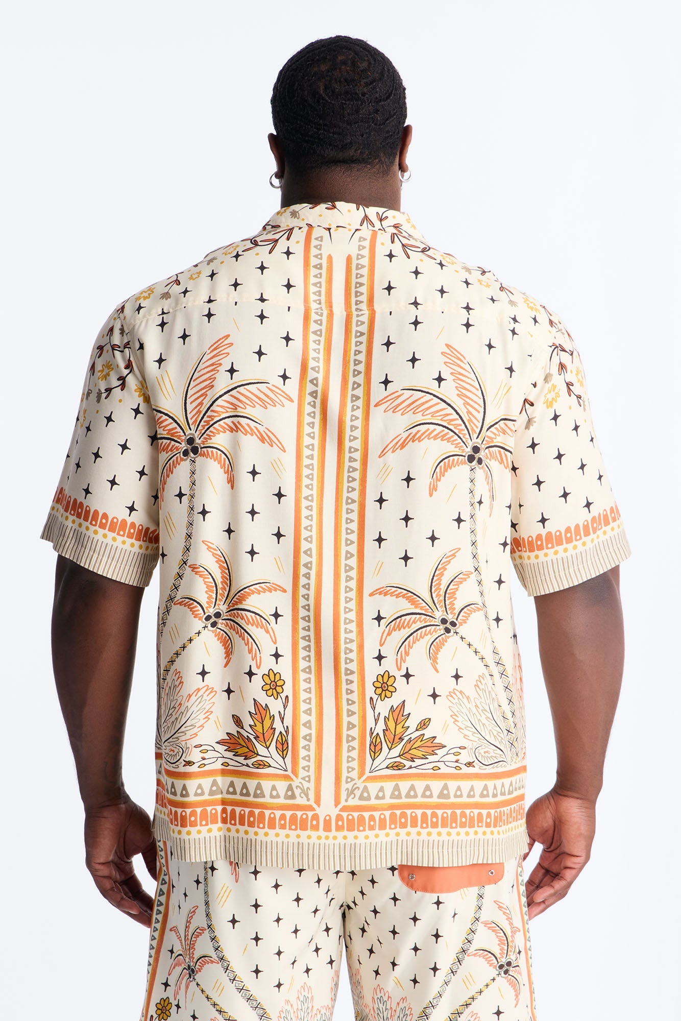 Tropical Twilight Resort Short Sleeve Cuban Collar Shirt - Off White Fashion Nova