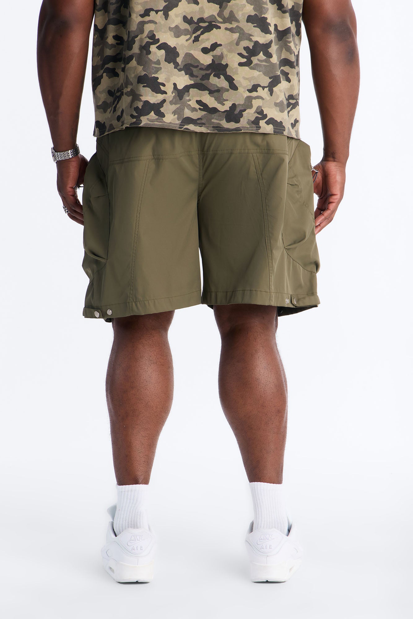 Relaxed Pearson Gates Multi Straps Utility Short - Olive Fashion Nova