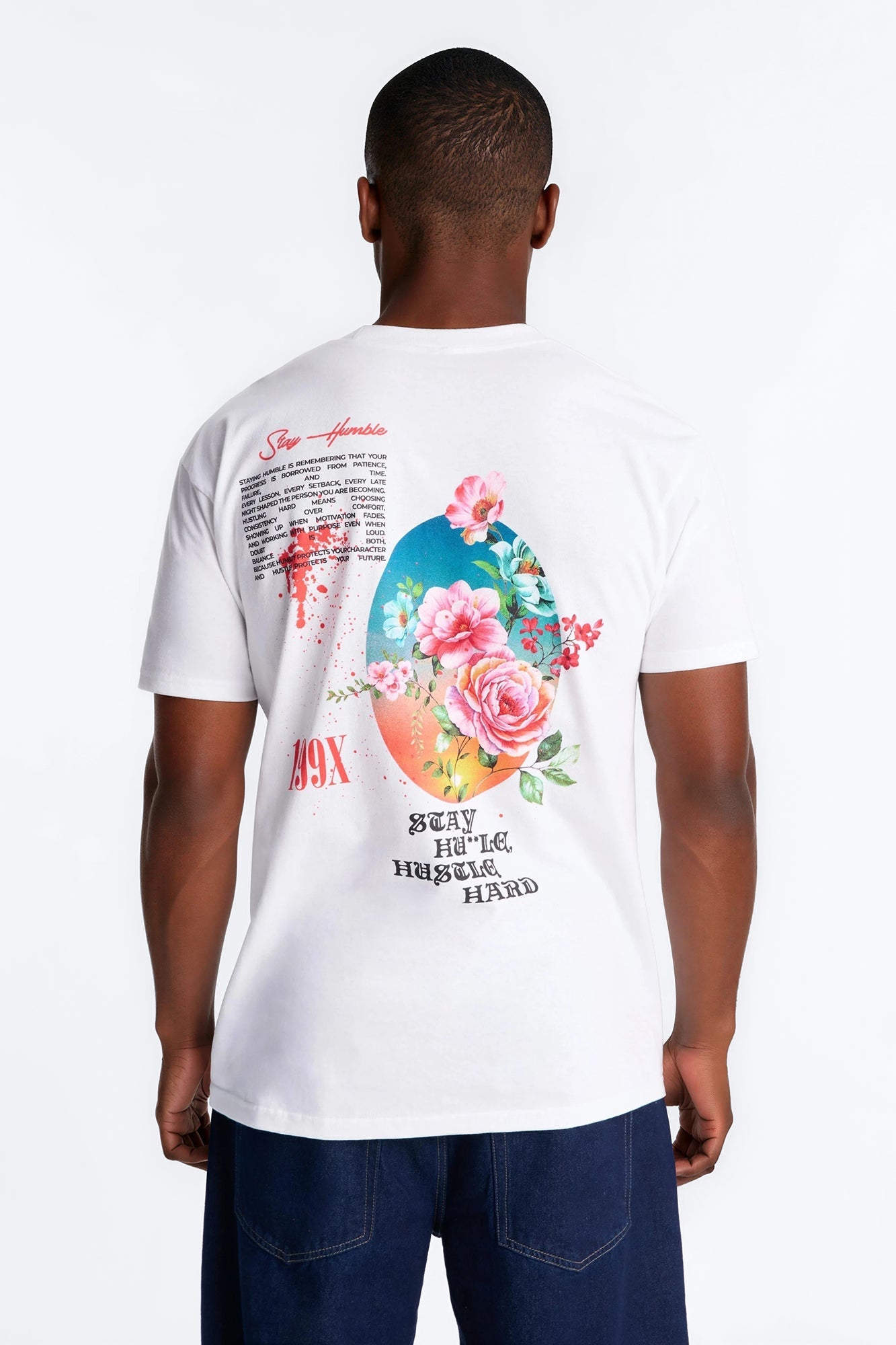 Stay Humble Stay Hustle Oversized Short Sleeve Tee - White Fashion Nova