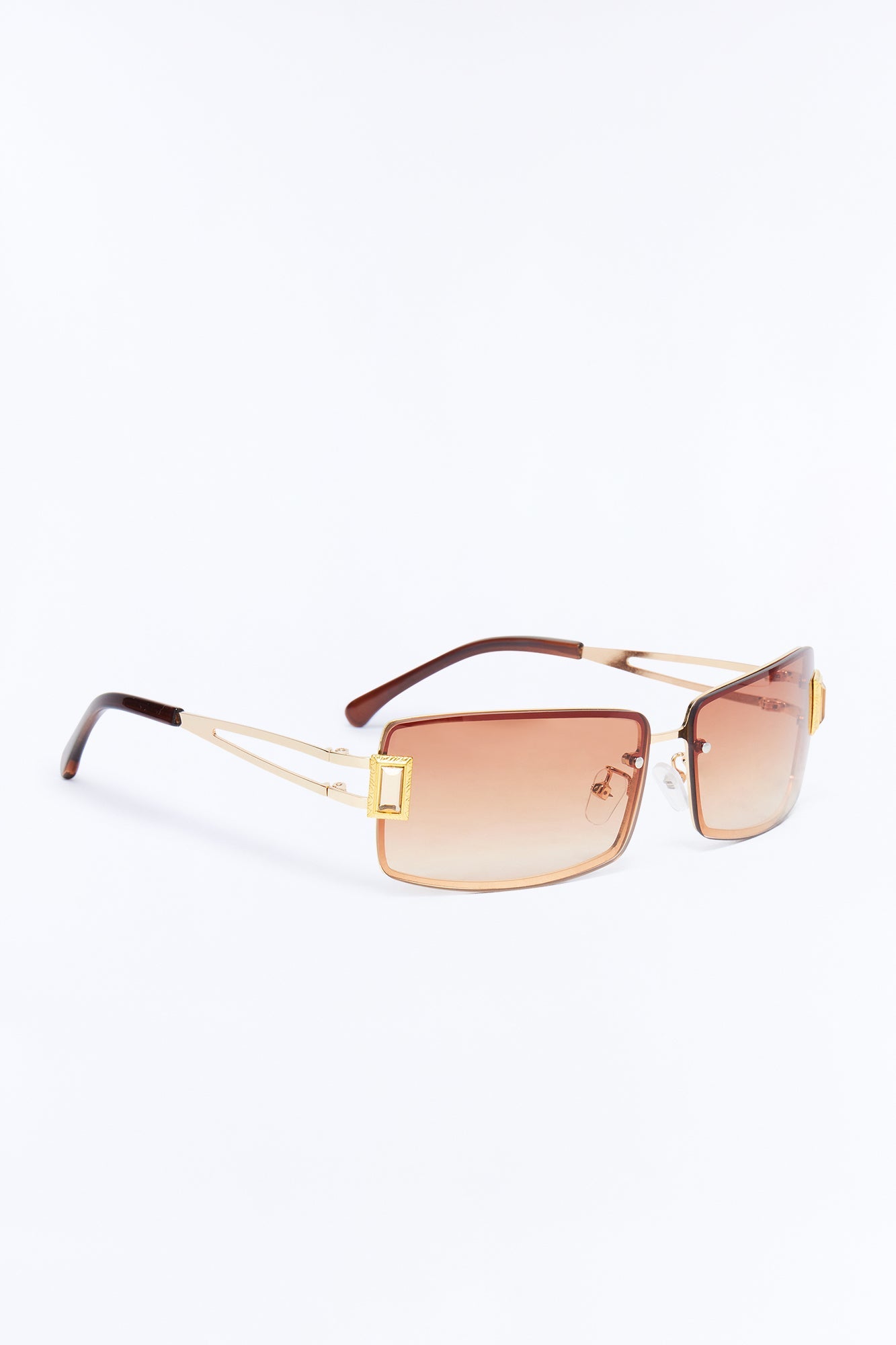 Gridlock Steel Square Sunglasses - Brown Fashion Nova
