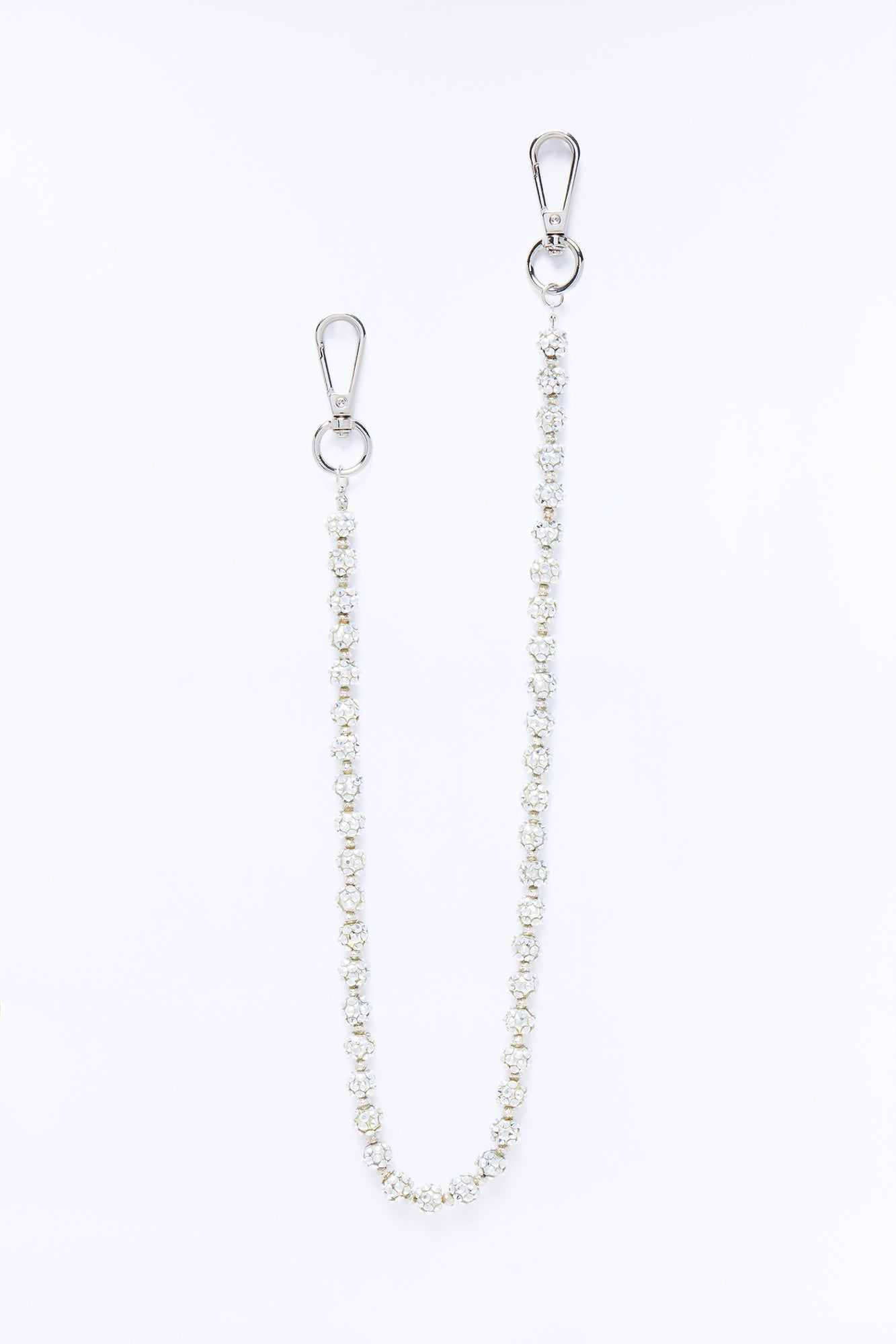 Flash Out Iced Beaded Pant Chain - Silver Fashion Nova
