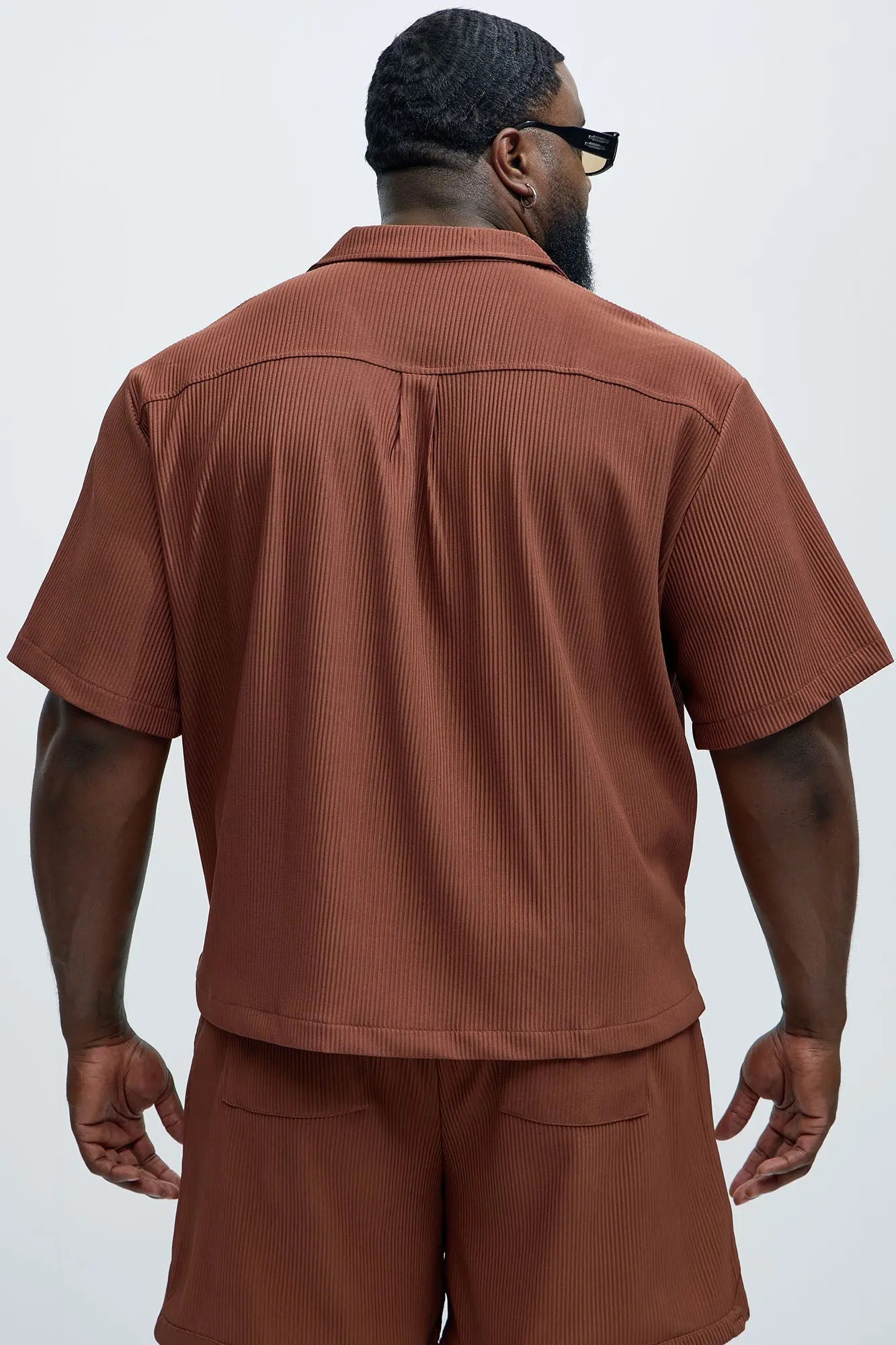 Show Up Short Sleeve Cuban Shirt - Chocolate Fashion Nova