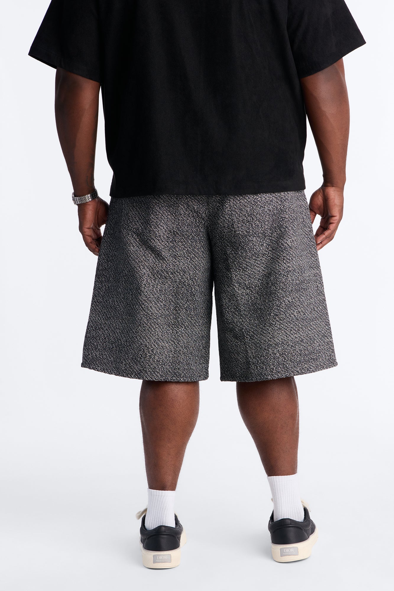 Baggy Tapestry Denim Short - Grey Fashion Nova