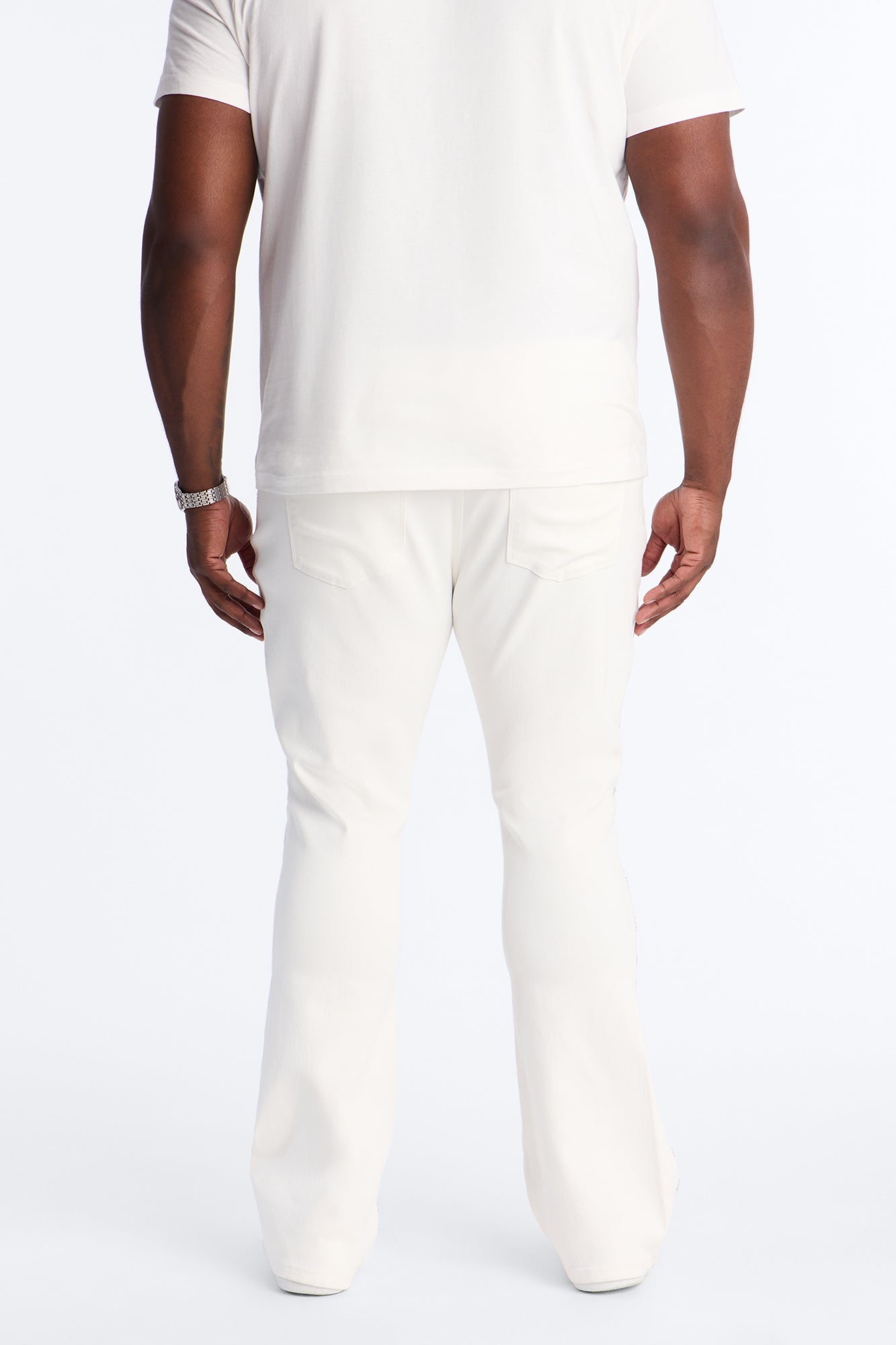Stacked Skinny Flare Electric Prowl Jean - White Fashion Nova