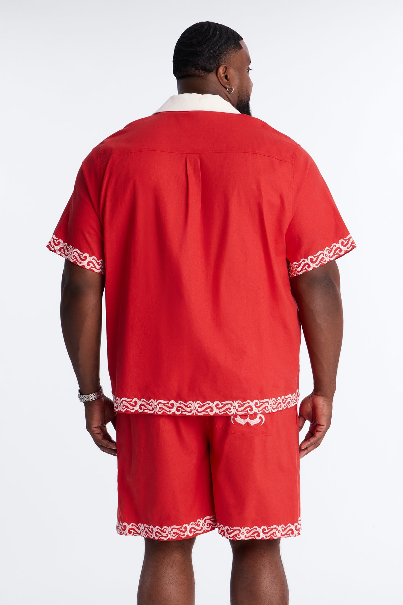 Coastal Isla Cuban Button Up Shirt - Red Fashion Nova