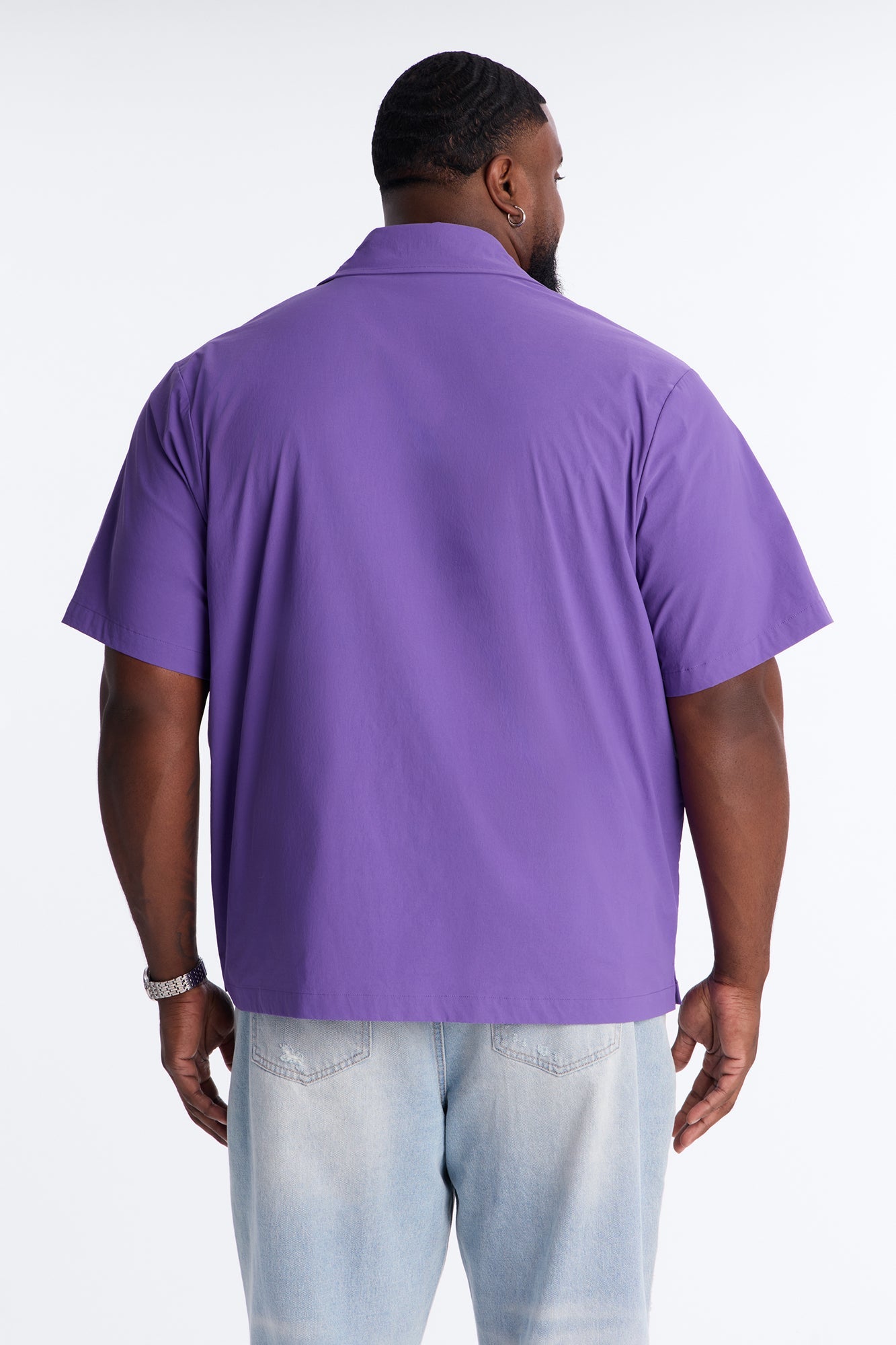 Montez Cuban Collar Button Up Shirt - Purple Fashion Nova