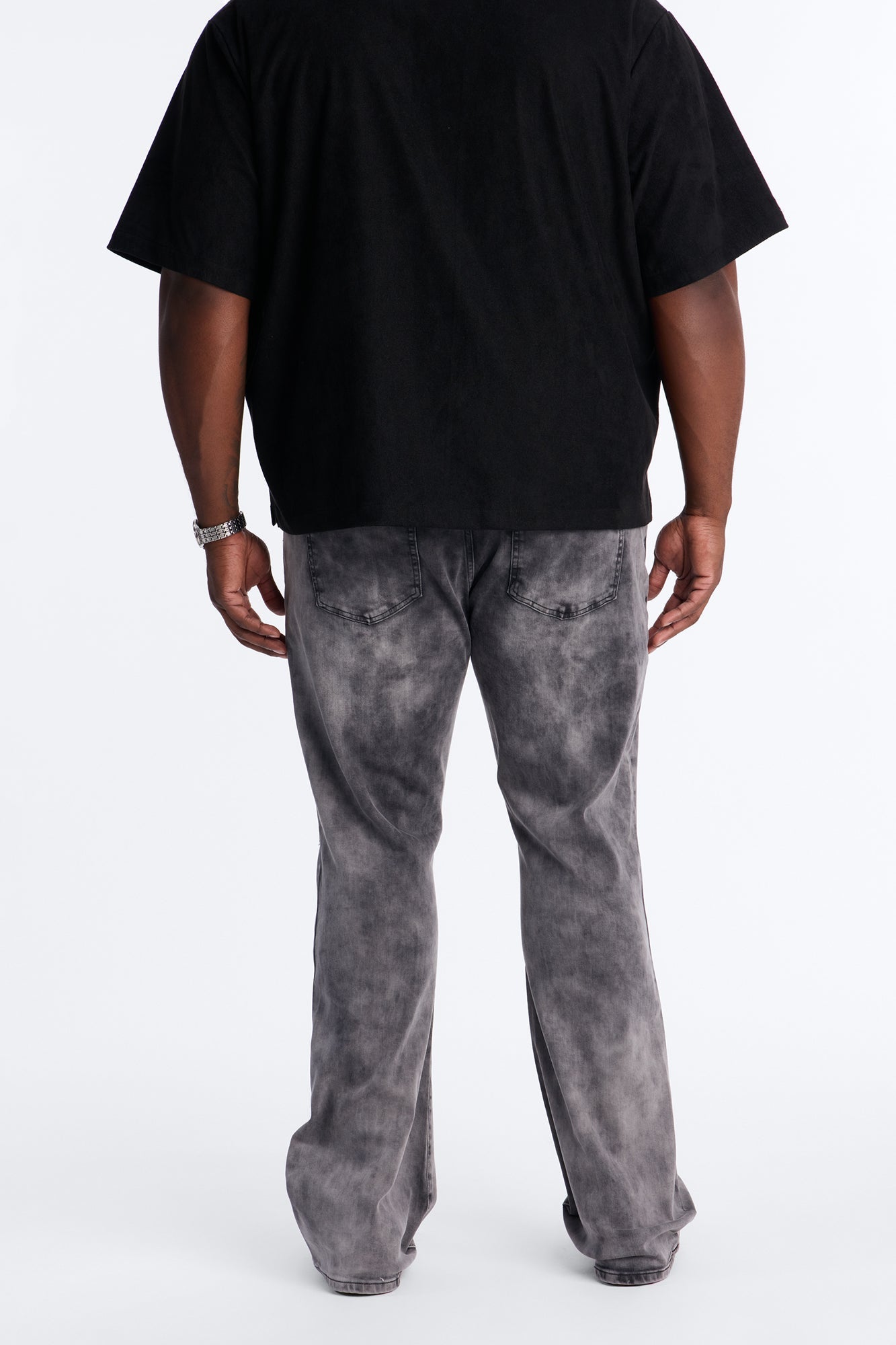Stacked Skinny Flare Cosmo Jean - Black Wash Fashion Nova