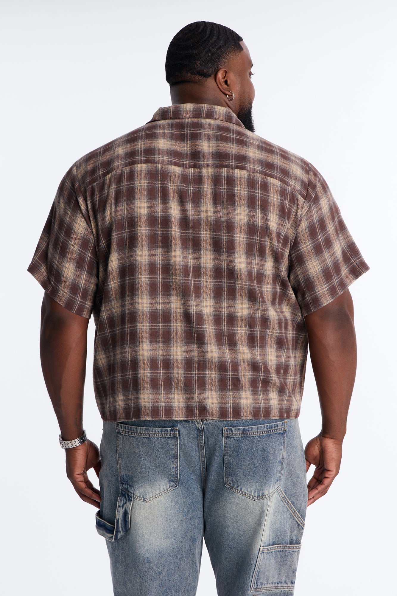 Your Weekend Plaid Cuban Collar Button Up Shirt - Brown Fashion Nova
