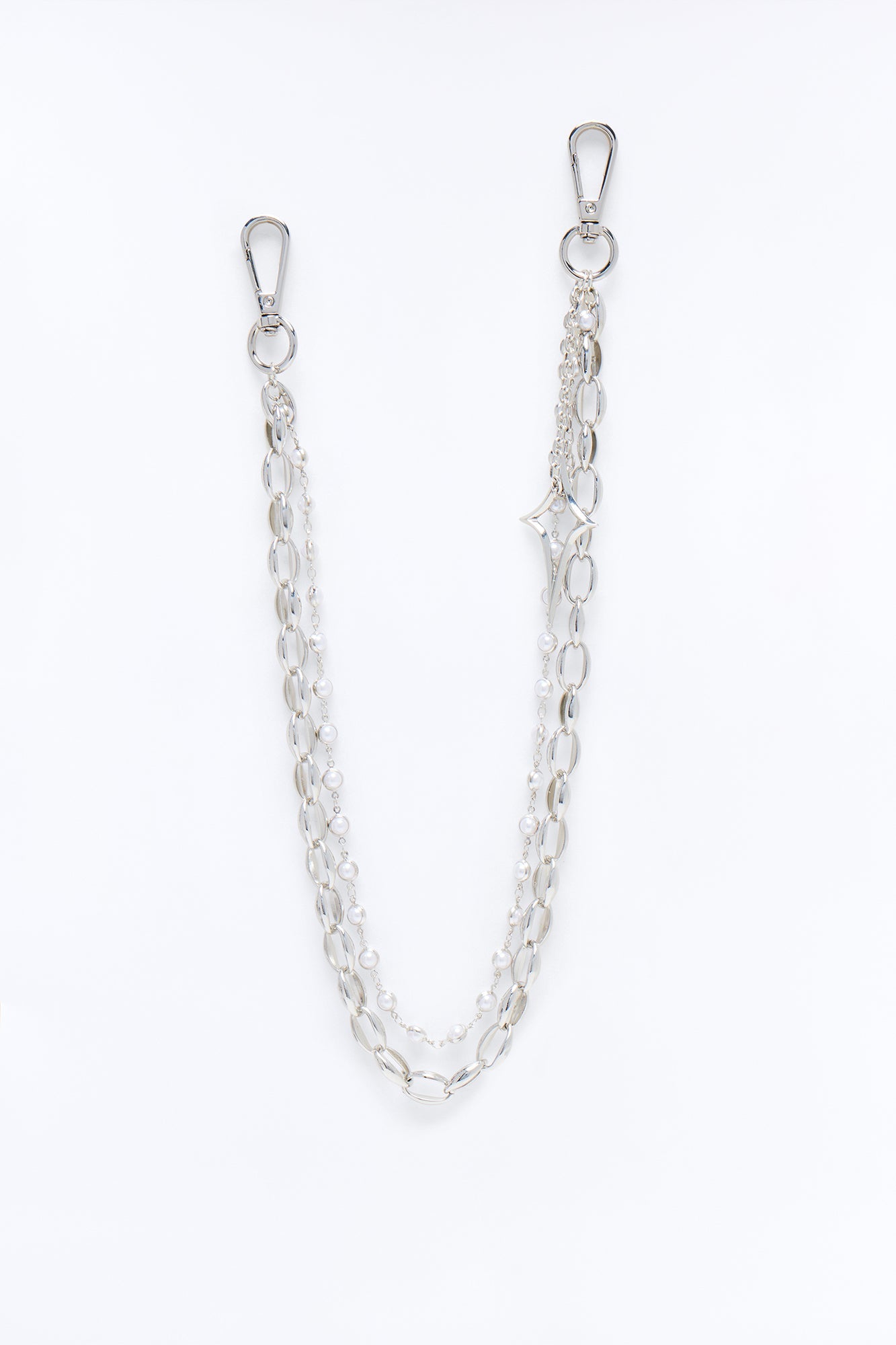 Star Sound Eclipse Layered Pant Chain - Silver Fashion Nova
