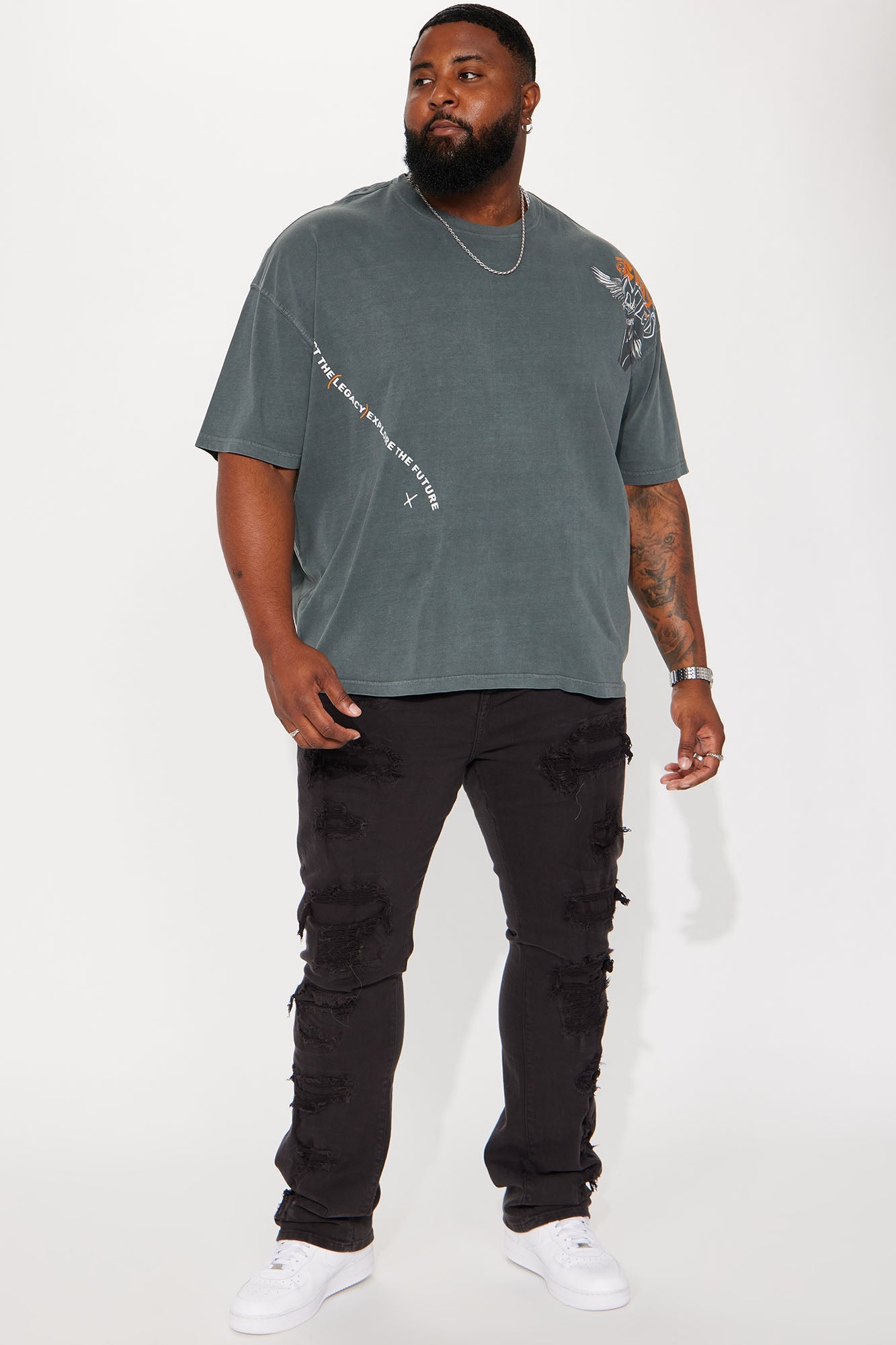 Stay United Oversized Short Sleeve Tee - Grey Fashion Nova