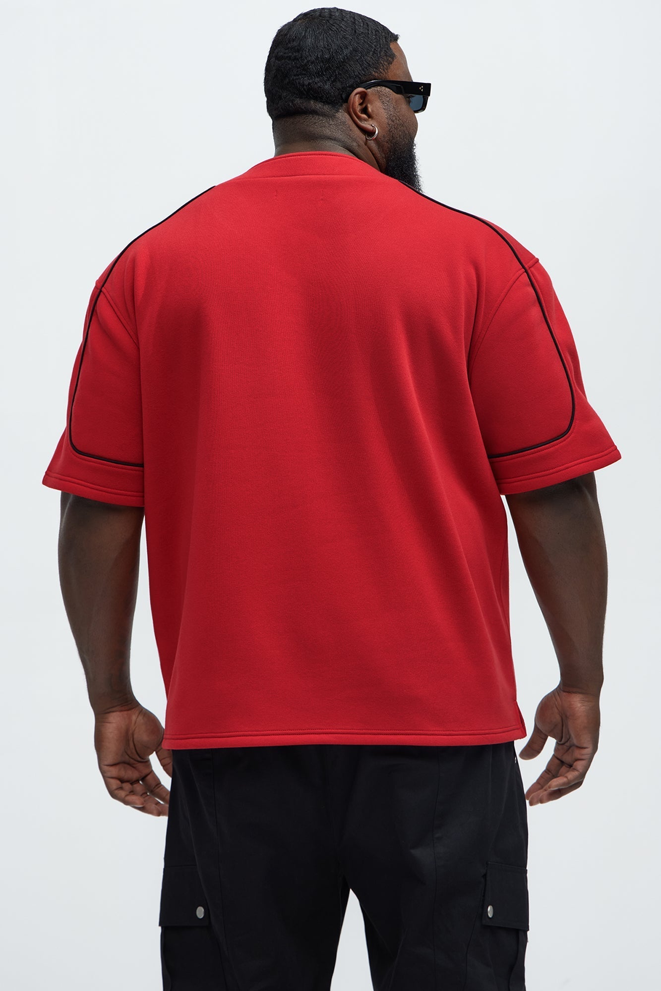Authentic Short Sleeve Henley - Red Fashion Nova