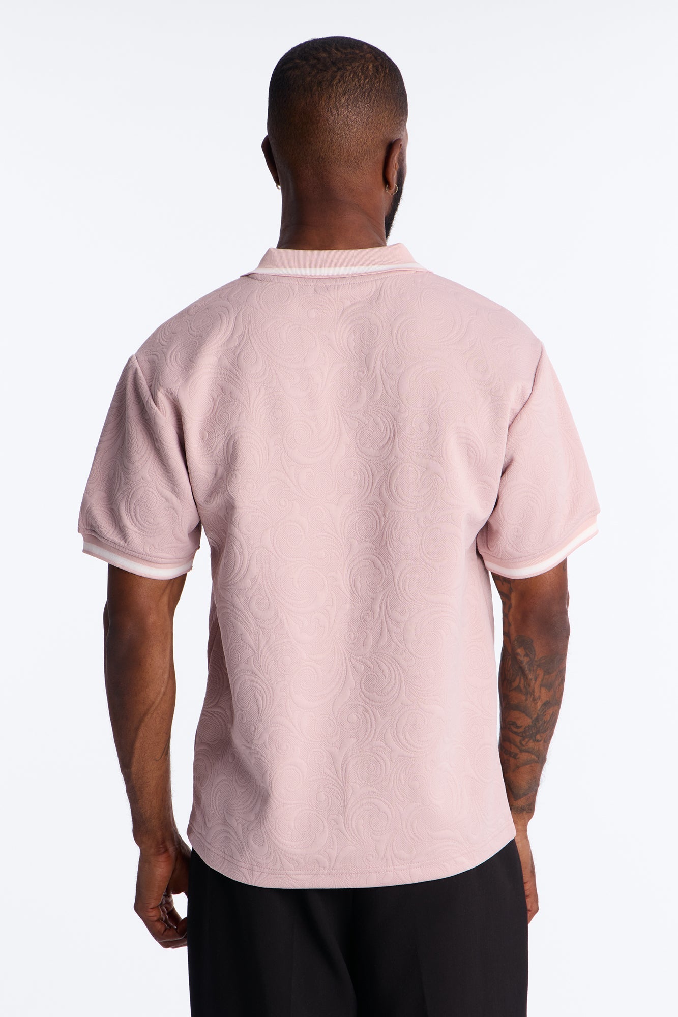 Saints Floral Johnny Collar Polo - Mauve Fashion Nova