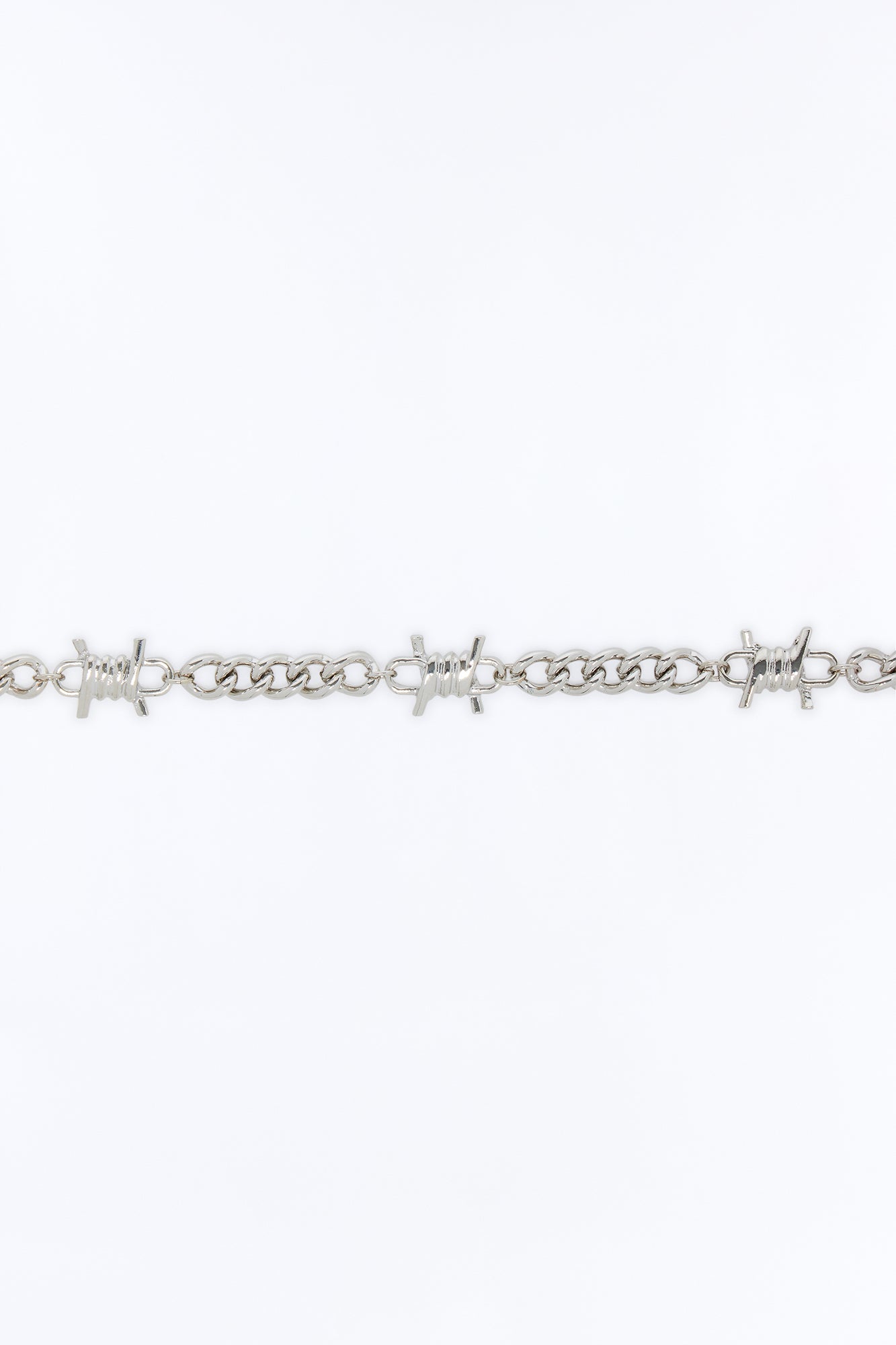 Barbed Wire Chain Belt - Silver Fashion Nova