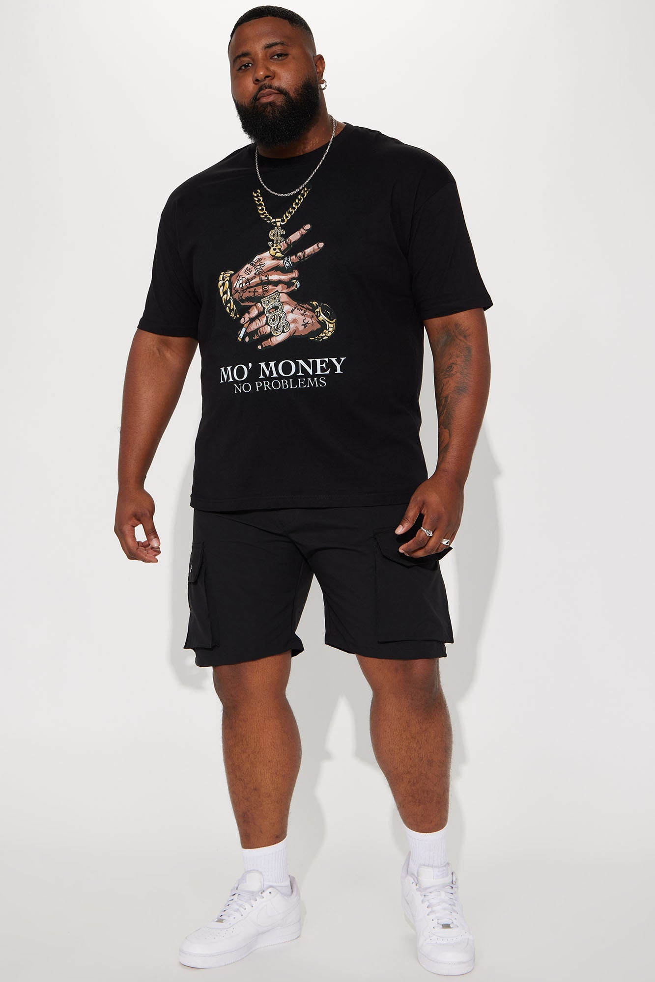 Mo' Money Short Sleeve Tee - Black Fashion Nova