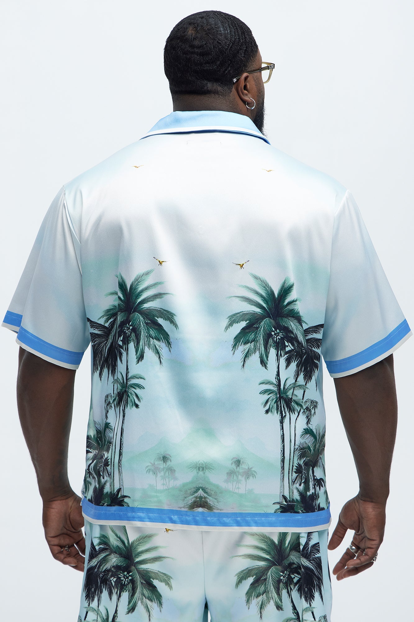 Cockatiel And Palm Resort Button Up Shirt - Multi Color Fashion Nova