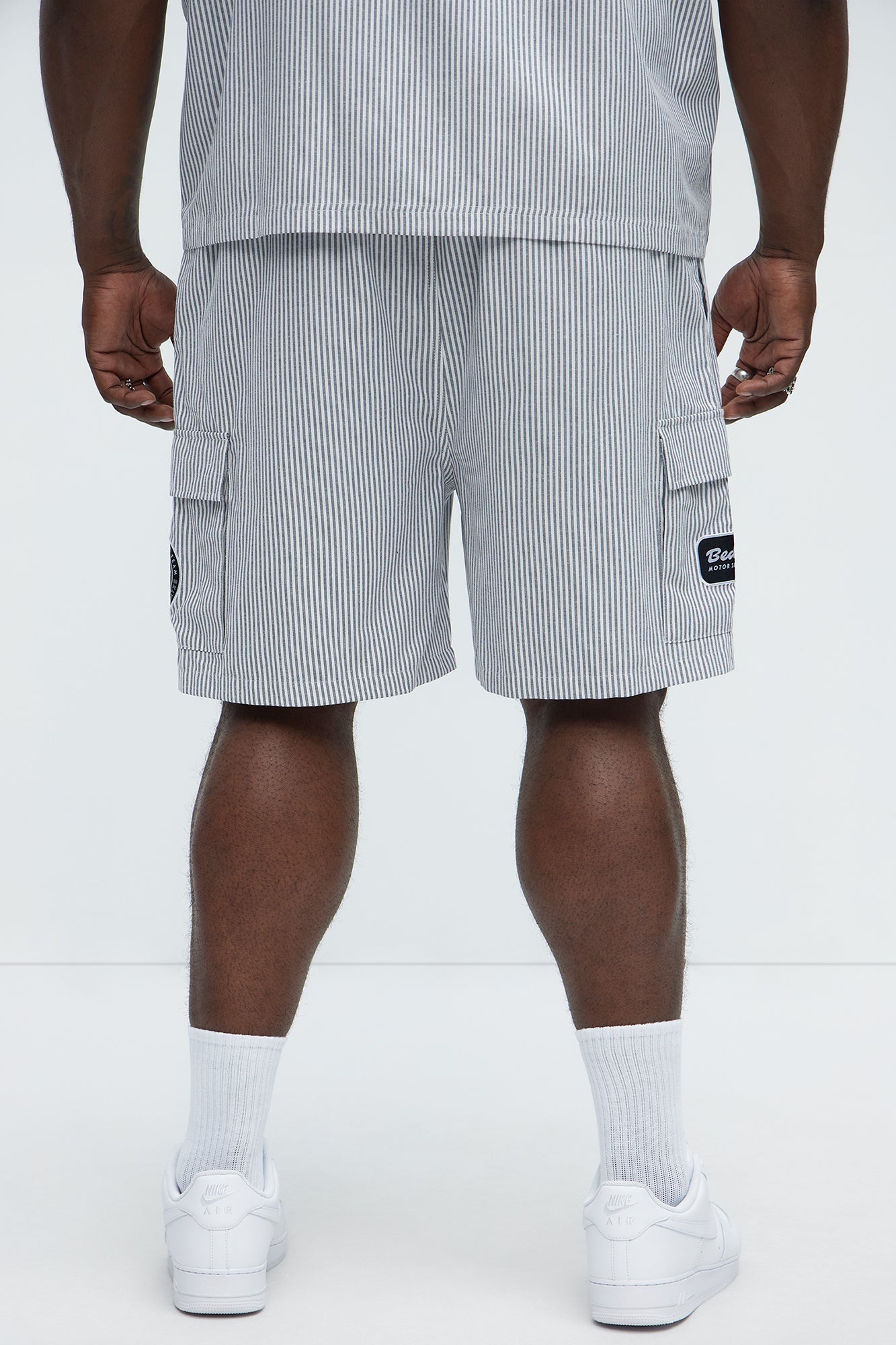 Bedstuy Patch Relaxed Shorts - Black/White Fashion Nova