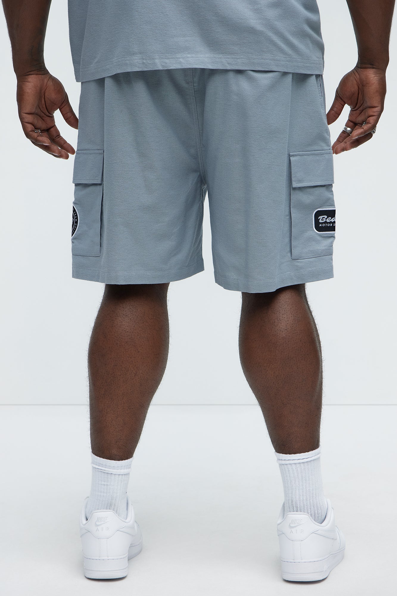 Bedstuy Patch Relaxed Shorts - Light Blue Fashion Nova